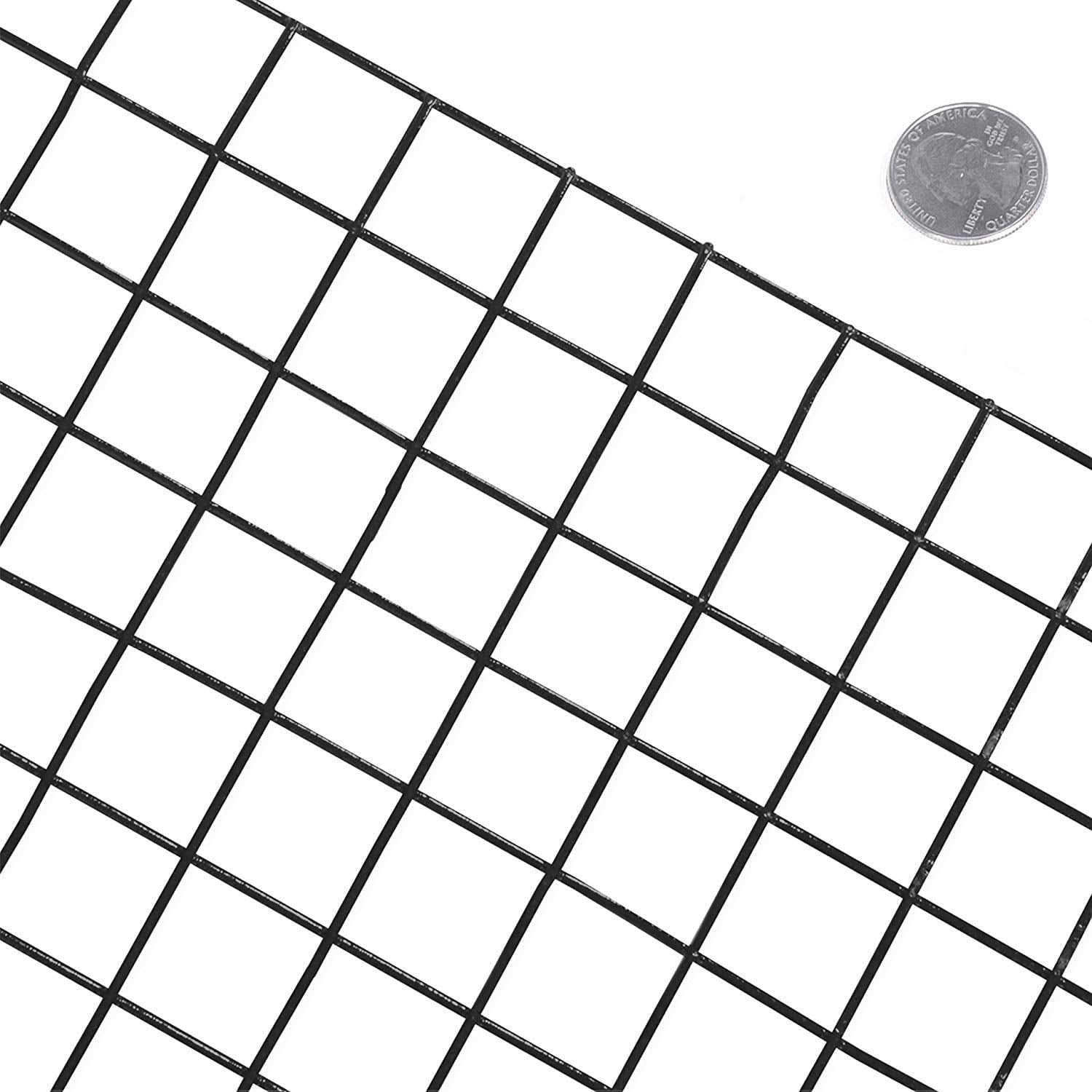 Fencer Wire 16 Gauge Black Vinyl Coated Welded Wire Mesh Size by 1 inch - Inhomebuy