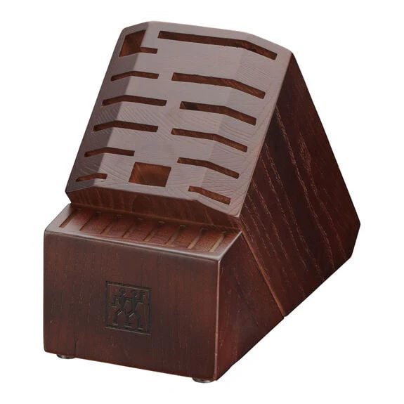 ZWILLING Pro 21 Slot Knife Block in Ashwood with Walnut Stain, Storage Series - Inhomebuy