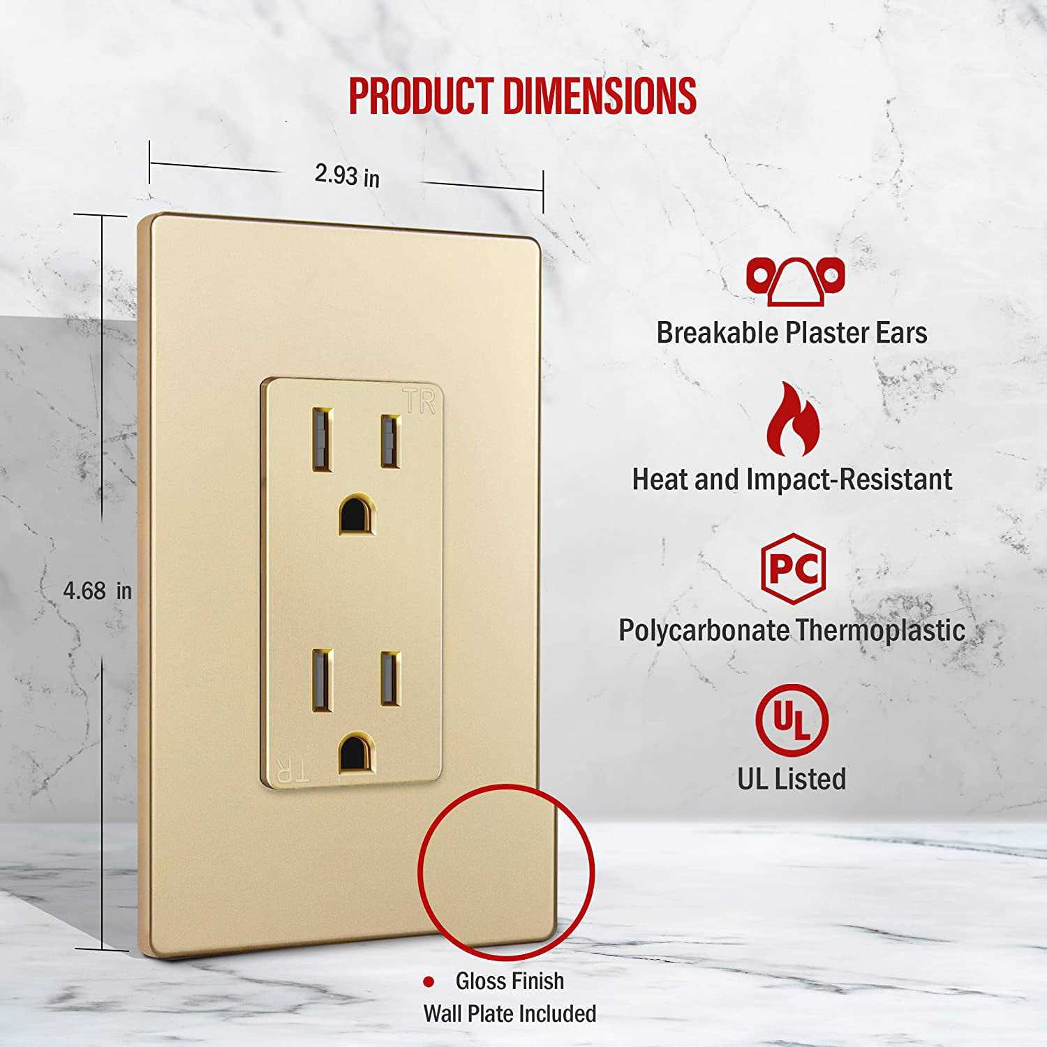 Enerlites Elite Series Decorator Receptacle Child Safe Tamper-Resistant Outlet - Inhomebuy