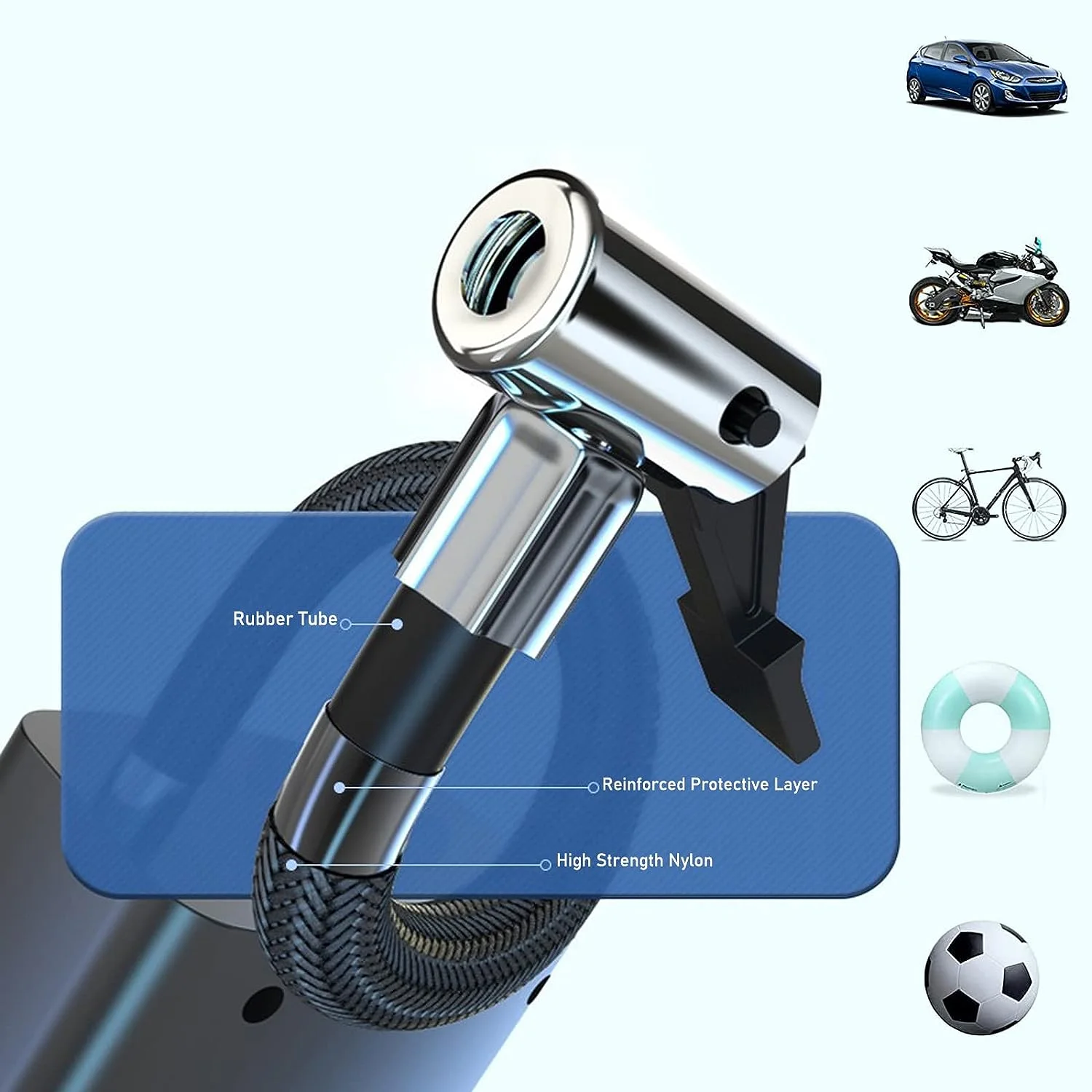 Maraawa Tire Inflator Portable Air Compressor 150PSI 17L/min Super Fast Inflate 3600mAh  Fast Inflation Tire Pump Portable Air Pump for Car Ball Moto & Bike - Inhomebuy