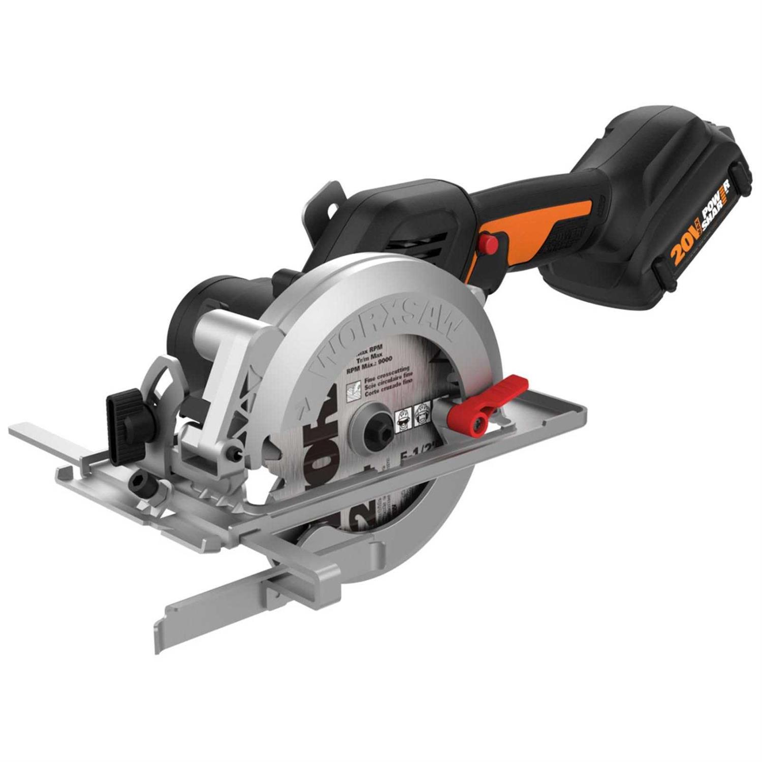 Worx WX531L 20V Worxsaw 4.5 Cordless Compact Circular Saw - Inhomebuy