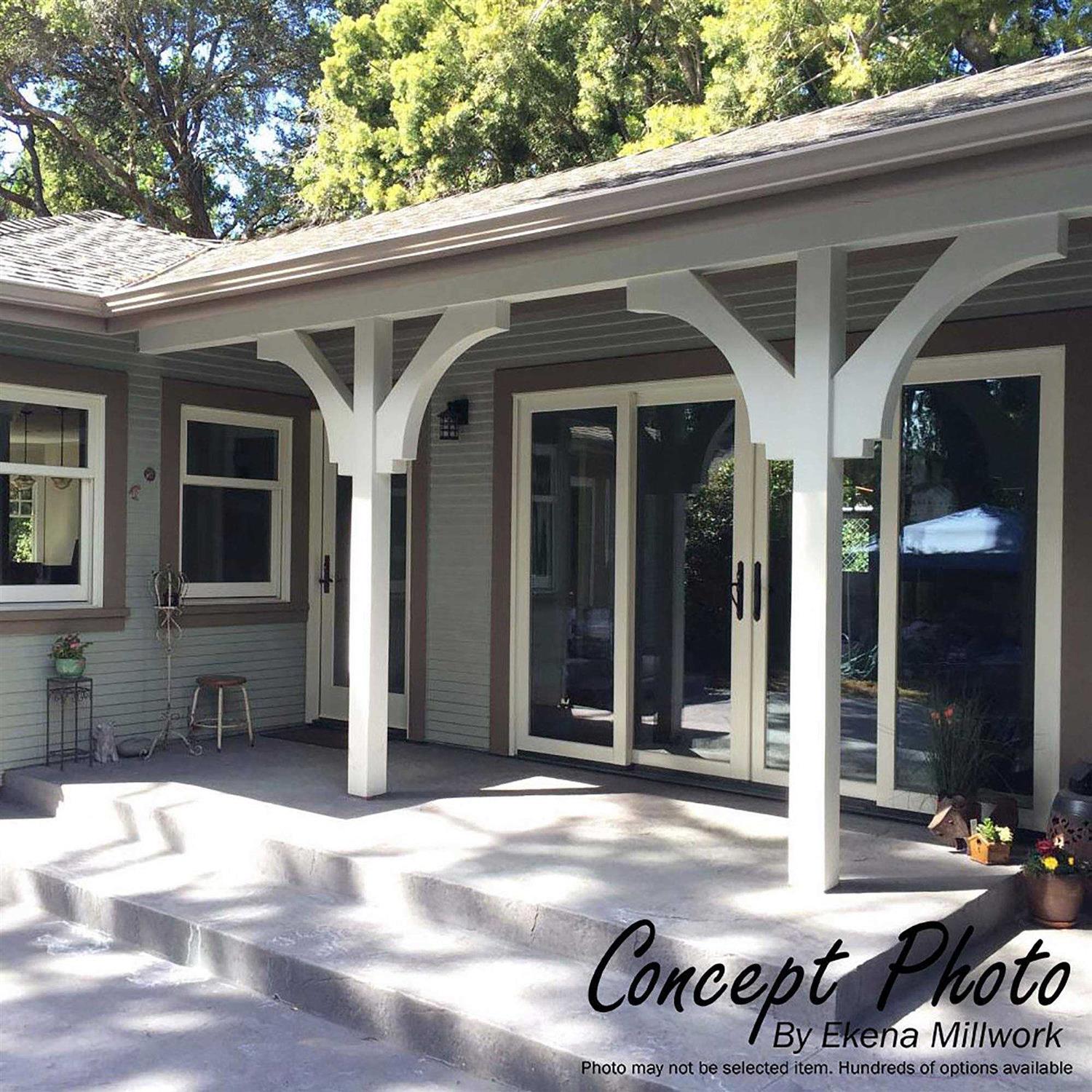 Ekena Millwork 4W x 14D x 14H Thorton Traditional Rough Sawn Bracket BKT04X14X14THR01RWR - Inhomebuy