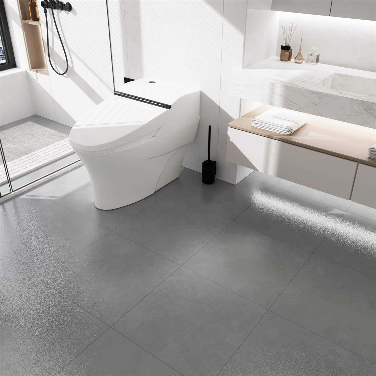 WESTICK Peel and Stick Floor Tile Grey Marble Vinyl Flooring Self Adhesive Waterproof Tile Removable Tile - Inhomebuy