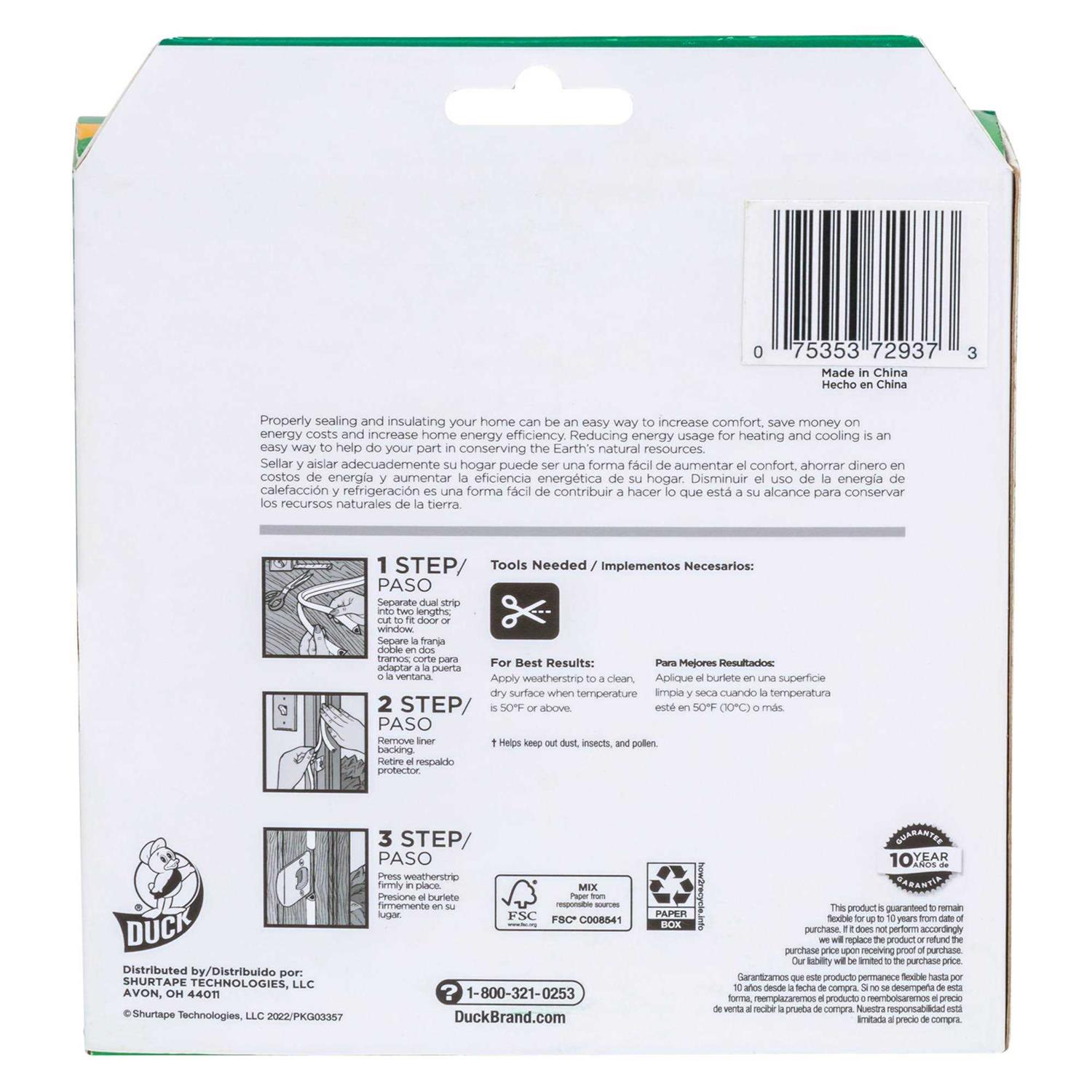 Duck Brand Heavy-Duty Large Gap Rubber Weatherstrip Seal - Inhomebuy