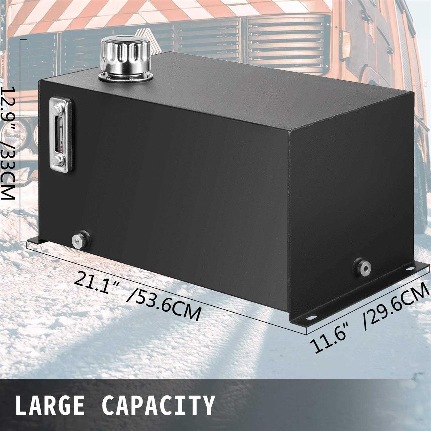 VEVOR Hydraulic Fluid Tank Reservoir 10 Gal Fuel Tank Heavy Duty Hydraulic Steel Fluid Tank - Inhomebuy