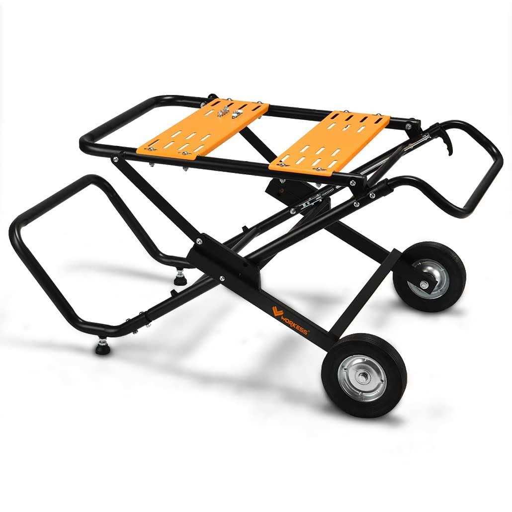 WORKESS 4 in 1 Roller Stand Stable 440 Lbs Load Capacity with Saw Horses - Inhomebuy