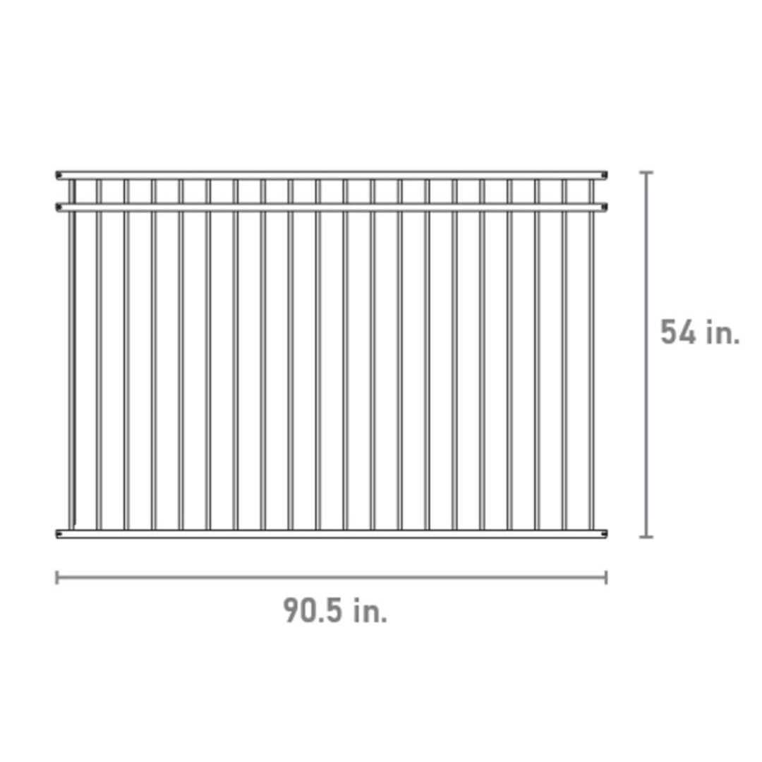 Fortress Versai 2 in. x 2 in. x Gloss Black Steel Fence Post with 5 in. Base Plate - Inhomebuy