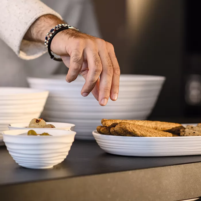 Serving Tray 'Tierra' White Milk - Inhomebuy