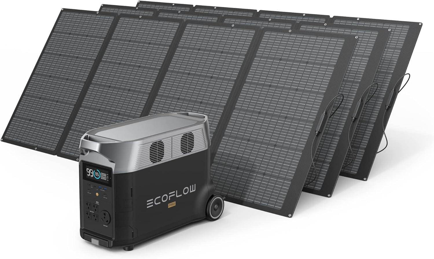 EcoFlow Package - DELTA Pro Portable Power Station (3600Wh) and 3 x Portable Solar Panel (400W) - Inhomebuy