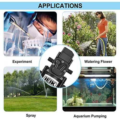 IEIK 12 Volt Diaphragm Pump 3LPM 0.8 GPM 100PSI Self Priming Sprayer Pump 12V DC Fresh Water Pump Water Pressure RV Camper Marine Boat - Inhomebuy