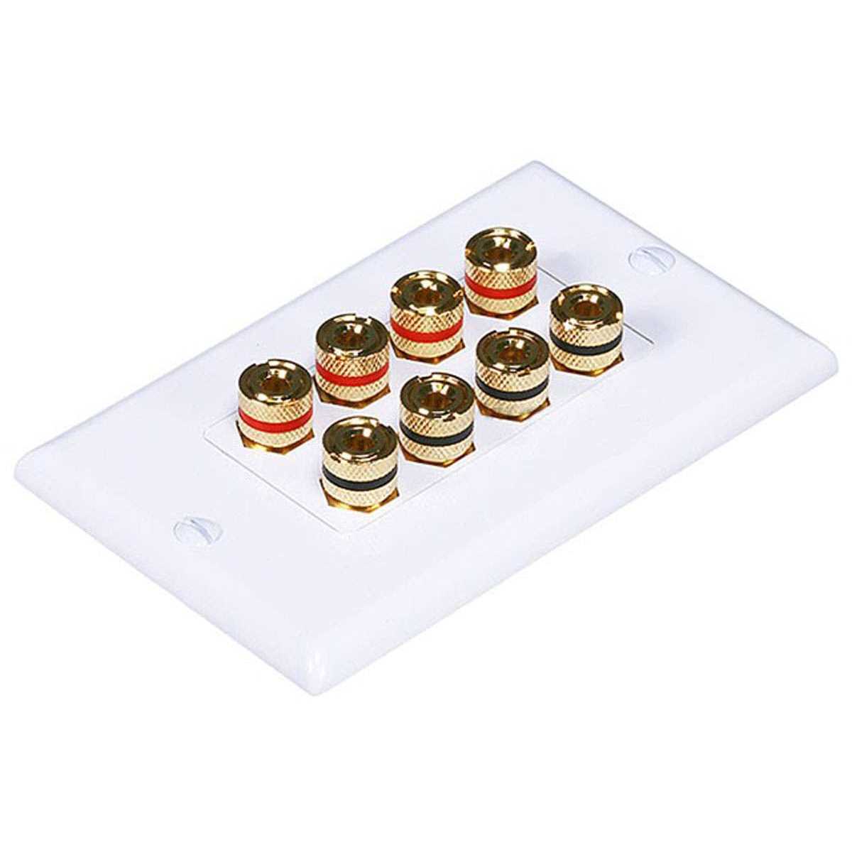 Monoprice High Quality Banana Binding Post Two-Piece Inset Wall Plate for 2 Speakers - Inhomebuy