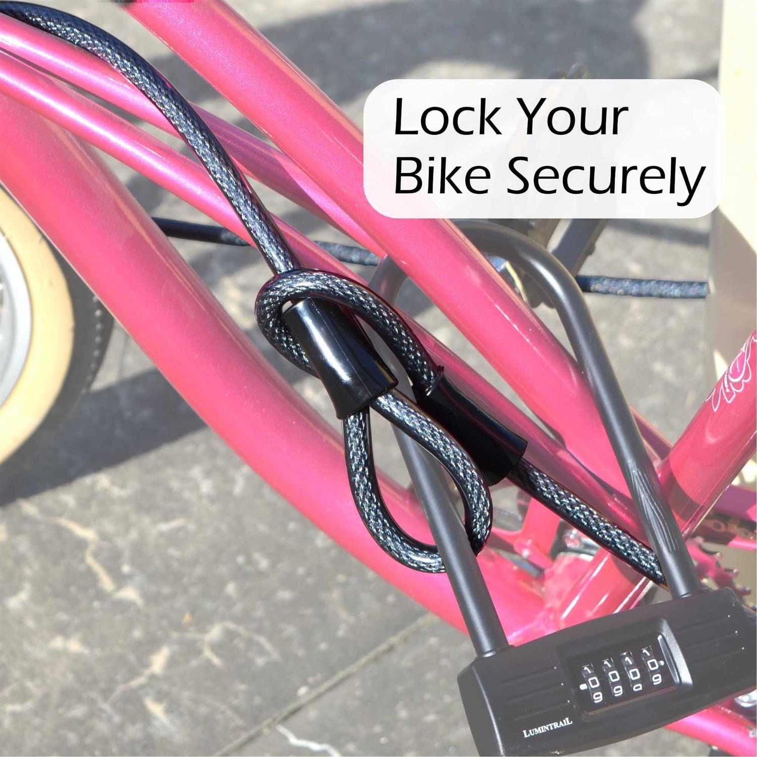 Lumintrail 12mm Heavy-Duty Security Cable Vinyl Coated Braided Steel with Sealed Looped Ends - Inhomebuy