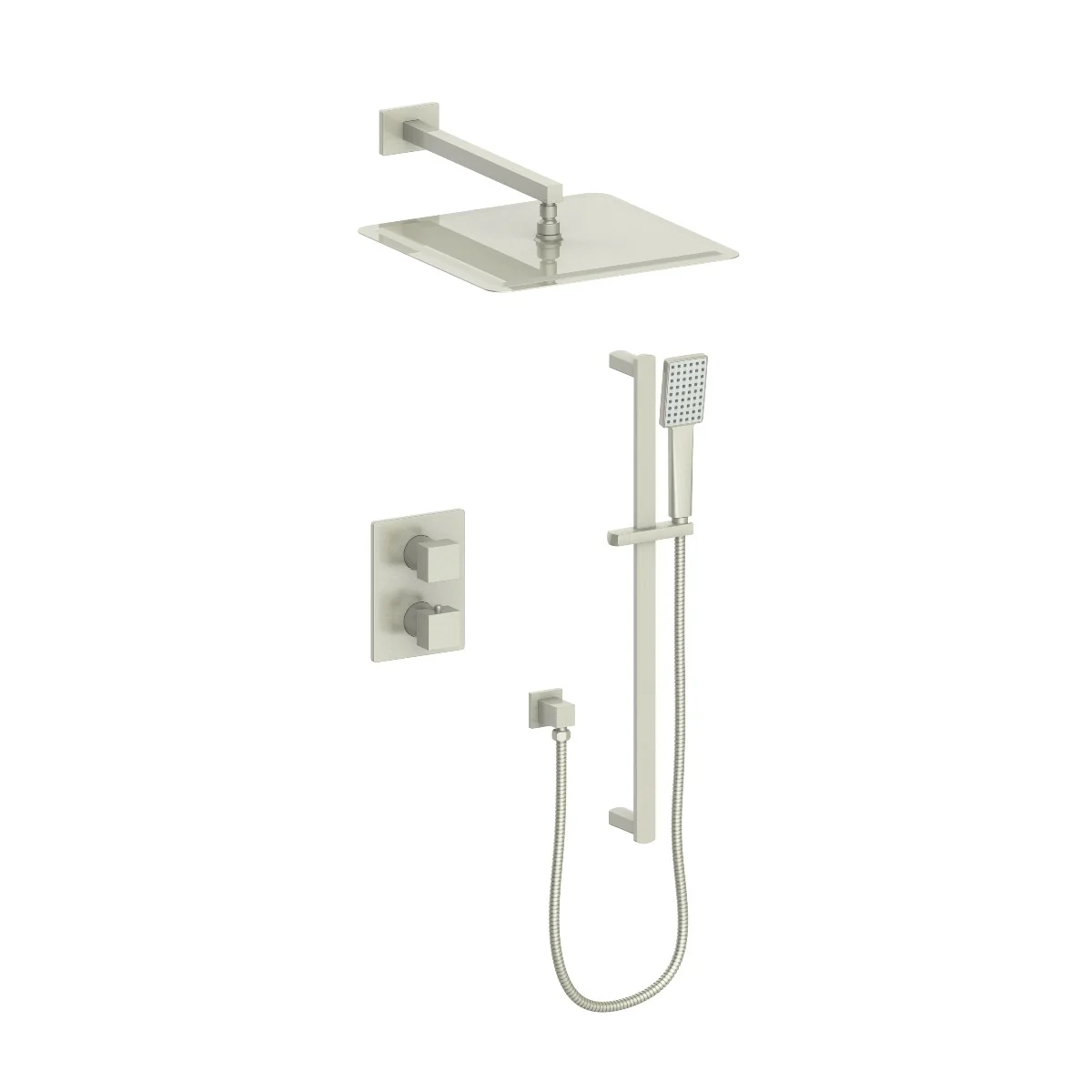 ZLINE Crystal Bay Thermostatic Shower System in Brushed Nickel, CBY-SHS-T2-BN - Inhomebuy