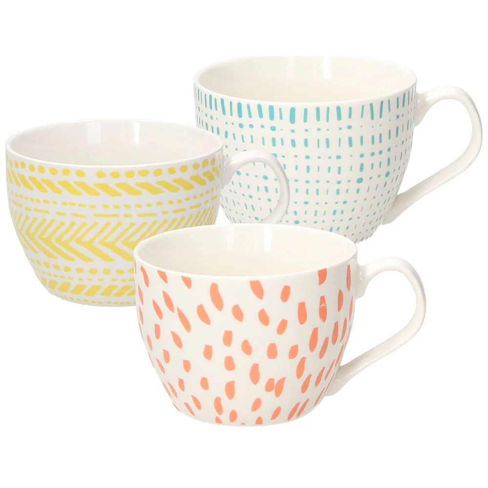 Iris Collection Breakfast Cup 400cc Set 3pcs - Inhomebuy