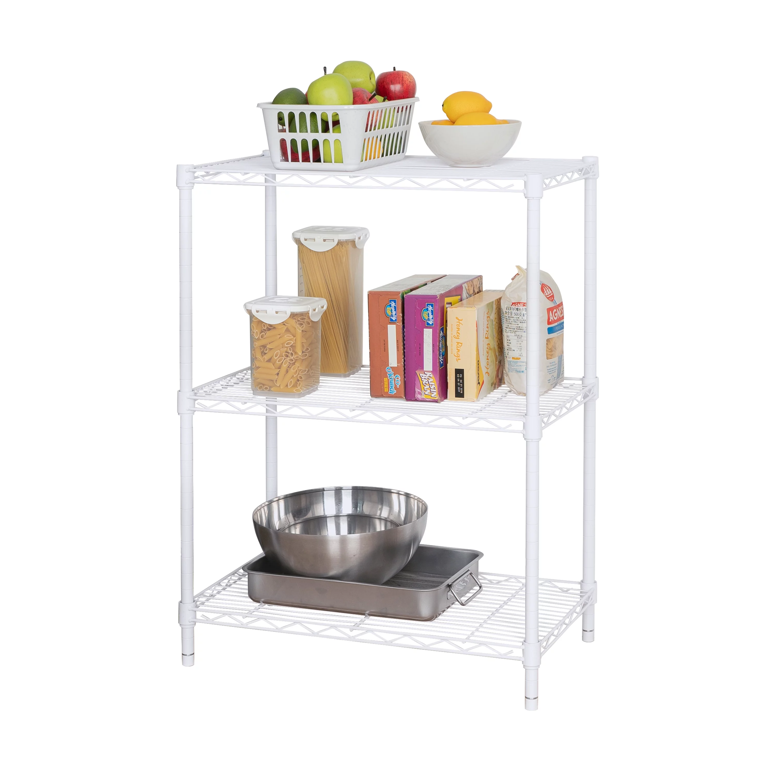 Hyper Tough 3-Tier Multipurpose Wire Shelving Rack, Black Color,750lbs Load Capacity, for Adult - Inhomebuy