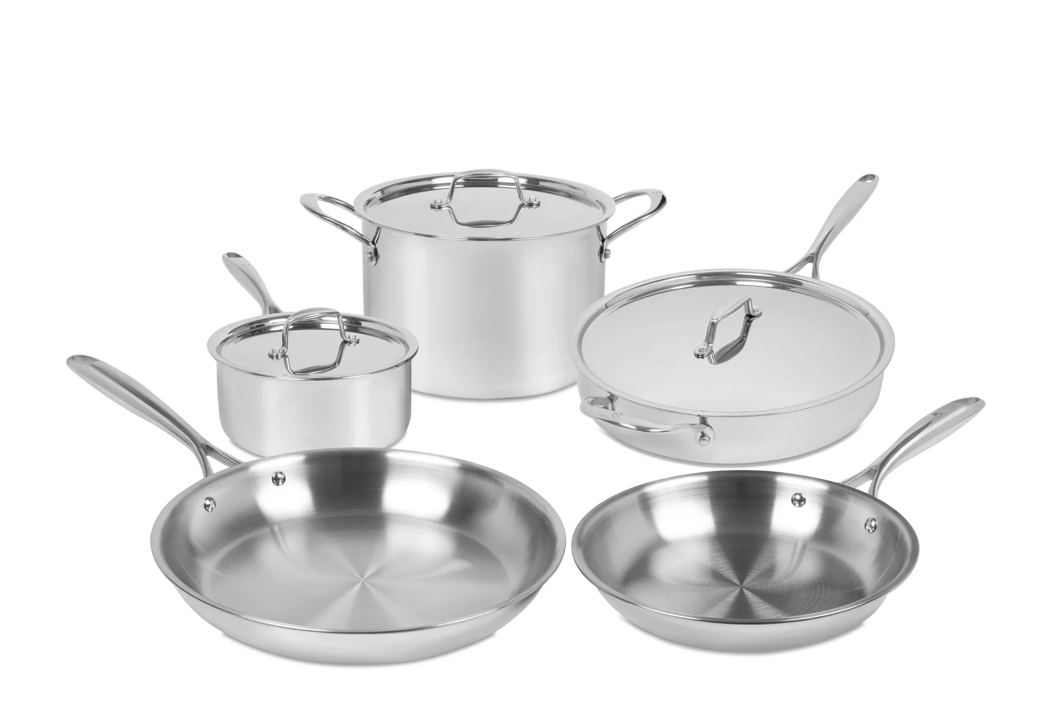 Sardel 8 Piece Complete Stainless Steel Cookware Set - Inhomebuy