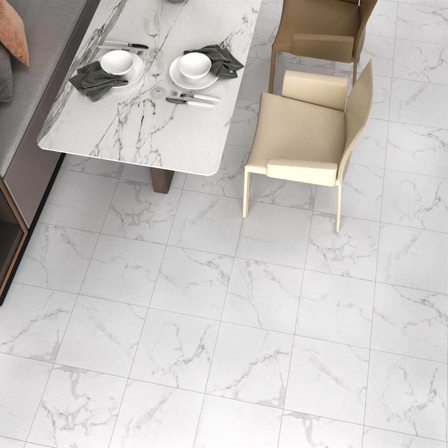 Westick Black Peel and Stick Floor Tile Waterproof Bathroom Vinyl Peel and Stick Tiles Floor Stick on Floor Tile Peel and Stick Flooring - Inhomebuy