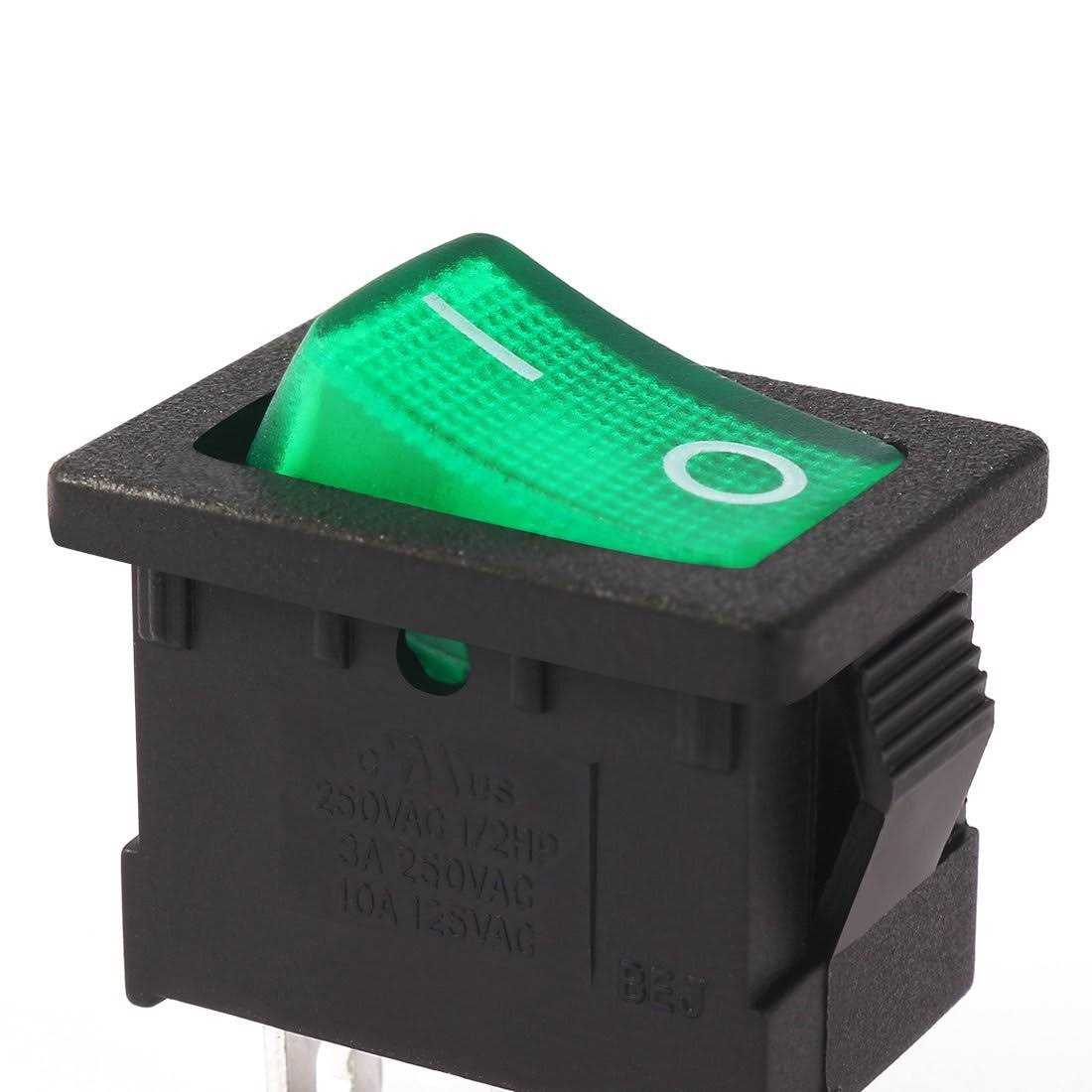 uxcell Ac 125v/12a 250v/10a Spdt 3P 3 Position On-Off-On Rocker Switch Black - Inhomebuy
