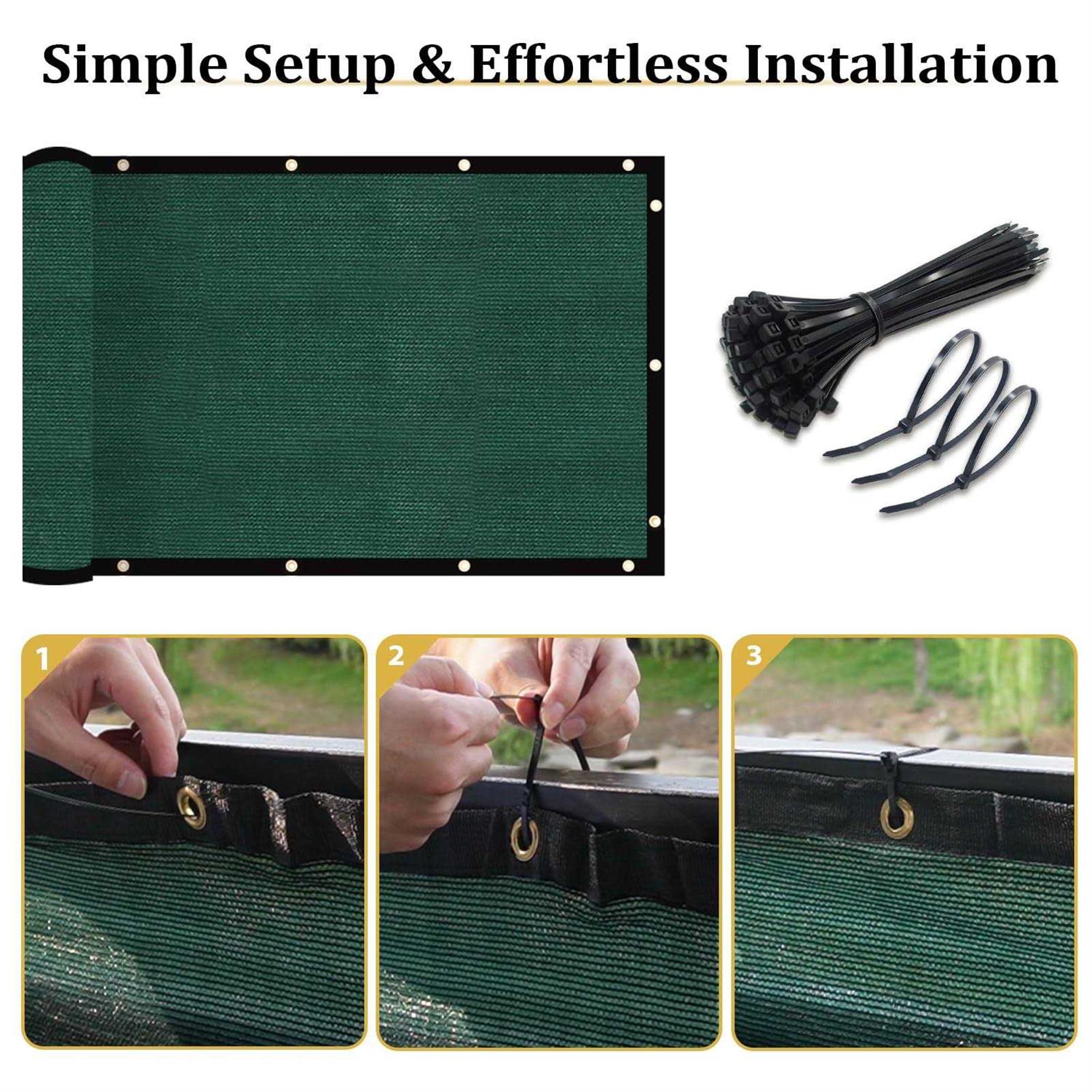 Shade&beyond 50′ Fence Privacy Screen Heavy Duty Gsm Fencing Mesh Shade Net Cover For Wall Garden Yard Outdoor - Inhomebuy