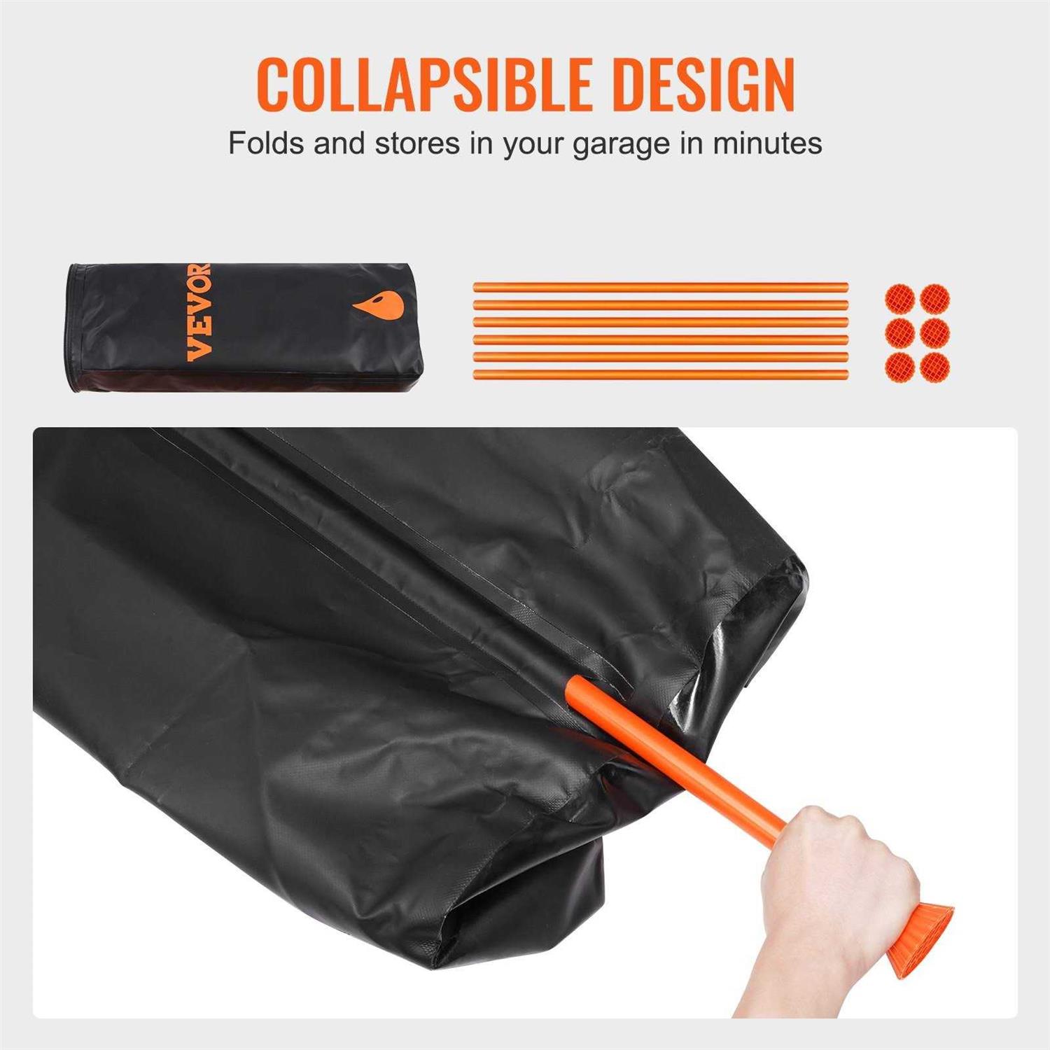 VEVOR Collapsible Rain Barrel Large Capacity PVC Rainwater Collection System Spigots and Overflow Kit Portable Water Tank - Inhomebuy