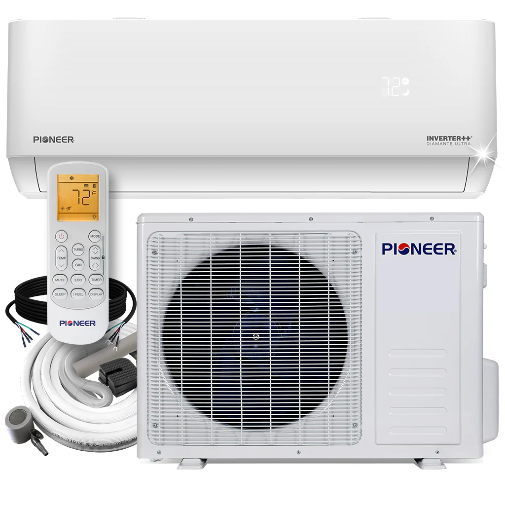 Pioneer® Diamante Ultra 9,000 BTU 22 SEER Ductless Mini-Split Inverter++ with 16 Ft. Kit, WYT009ALFI22RL - Inhomebuy