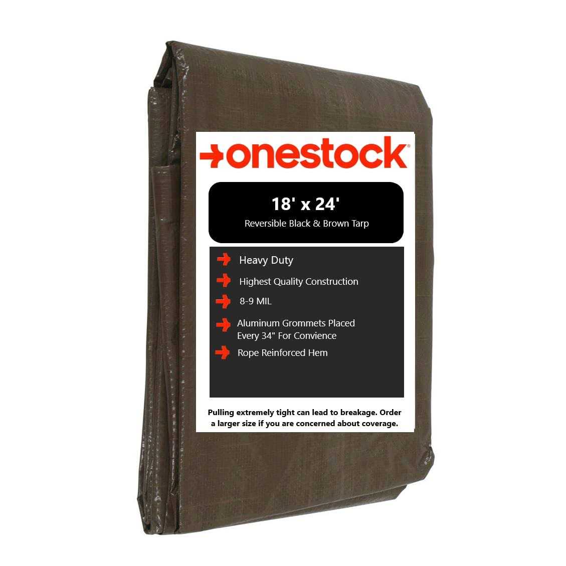 Onestock Black/Brown Reversible Tarp Heavy-Duty - Inhomebuy