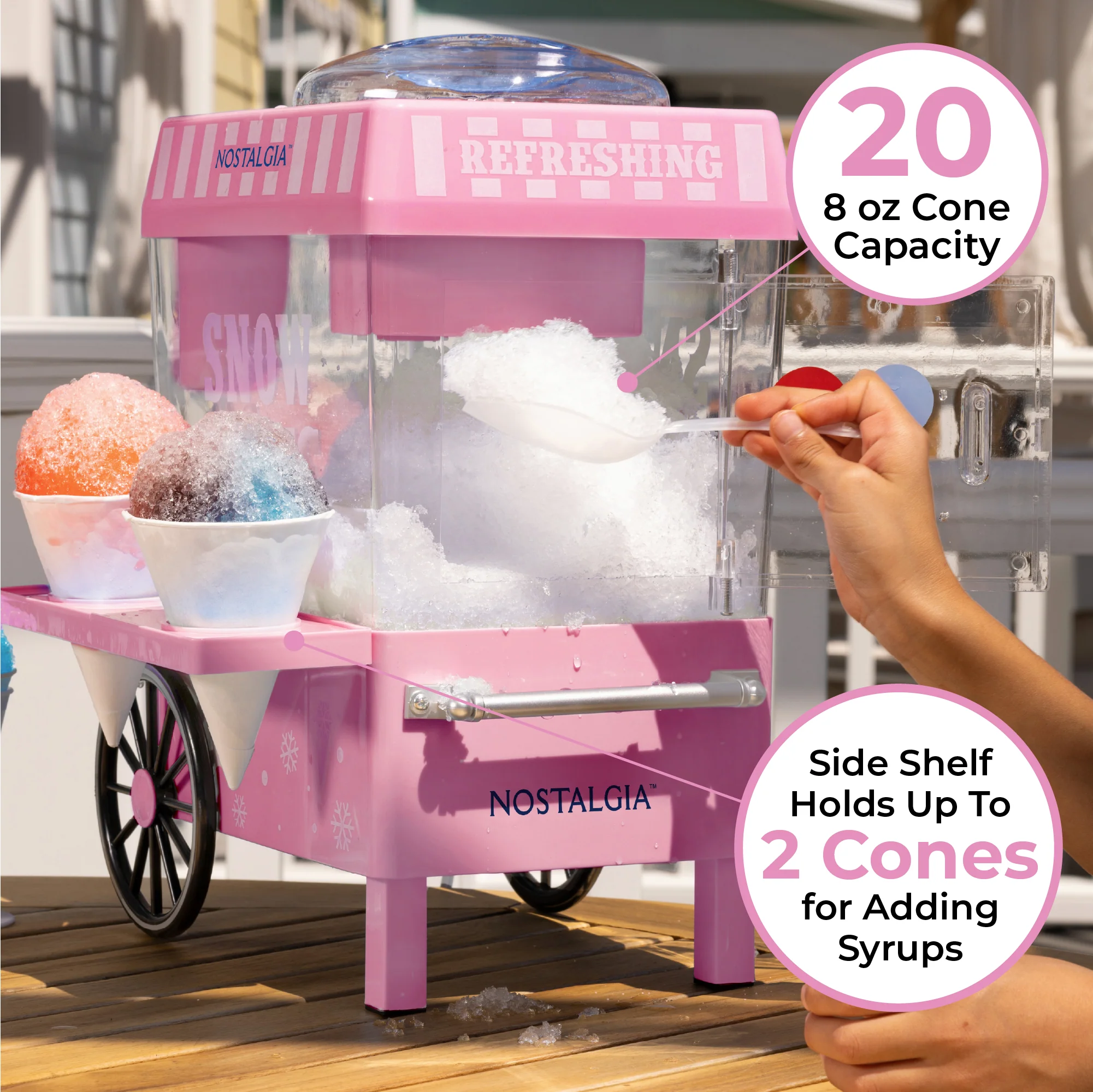 Vintage Snow Cone Maker, Pink - Inhomebuy