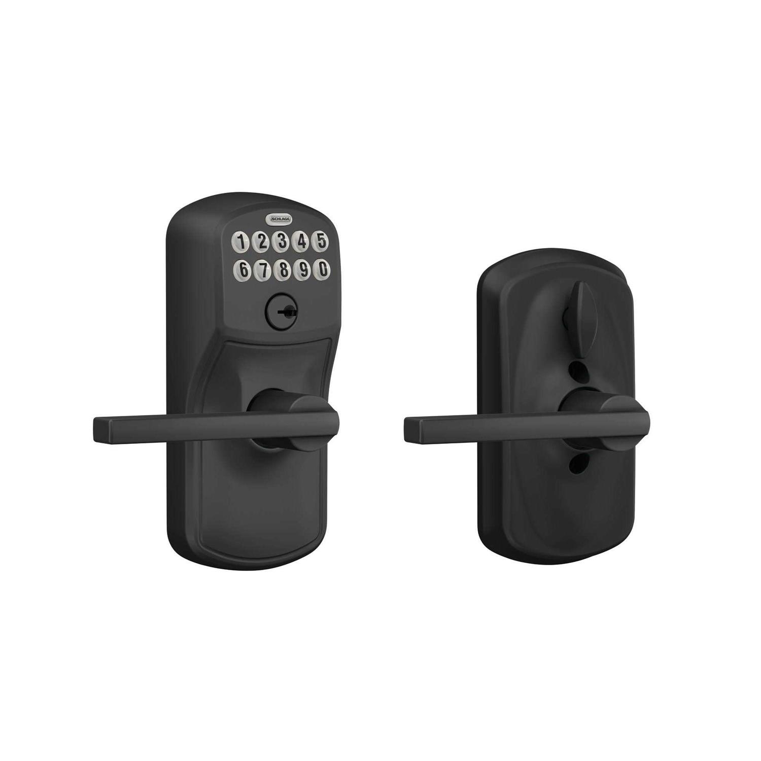 Schlage FE595 PLY/LAT Plymouth Keypad Flex-Lock Entry Leverset with Latitude Lever - Inhomebuy
