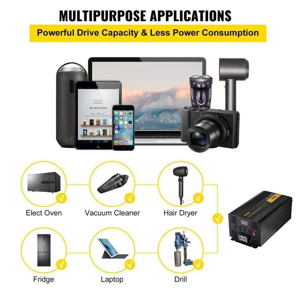 VEVOR Pure Sine Wave Inverter 3500 Watt Power Inverter Dc 12V to Ac 120V Car Inverter CZXNBQDMKWKDD5F35V9 - Inhomebuy