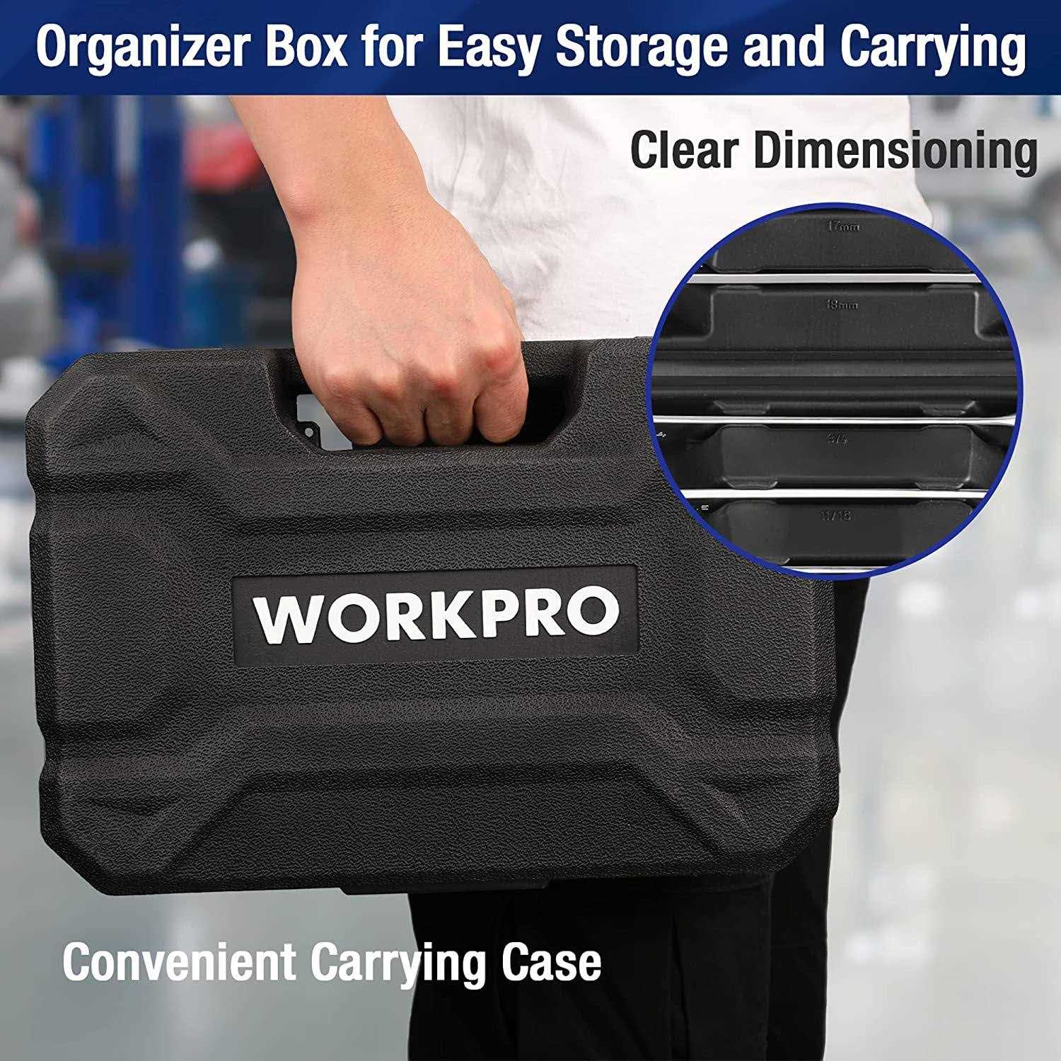 WORKPRO 22-Piece Ratcheting Combination Wrench Set 72 Teeth - Inhomebuy