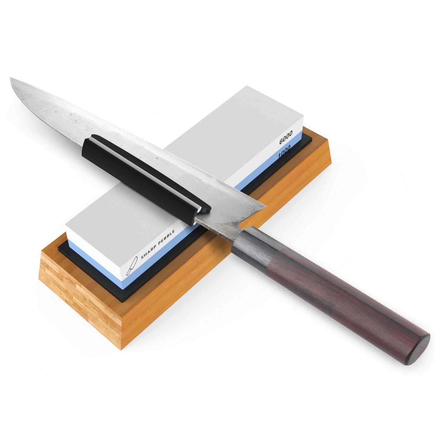 Whetstone Knife Sharpener 400/1000 3000/8000 Grit Wet Stone Knife sharpening kit for knives chisel with Non-slip Rubber Base Angle Guide - Inhomebuy