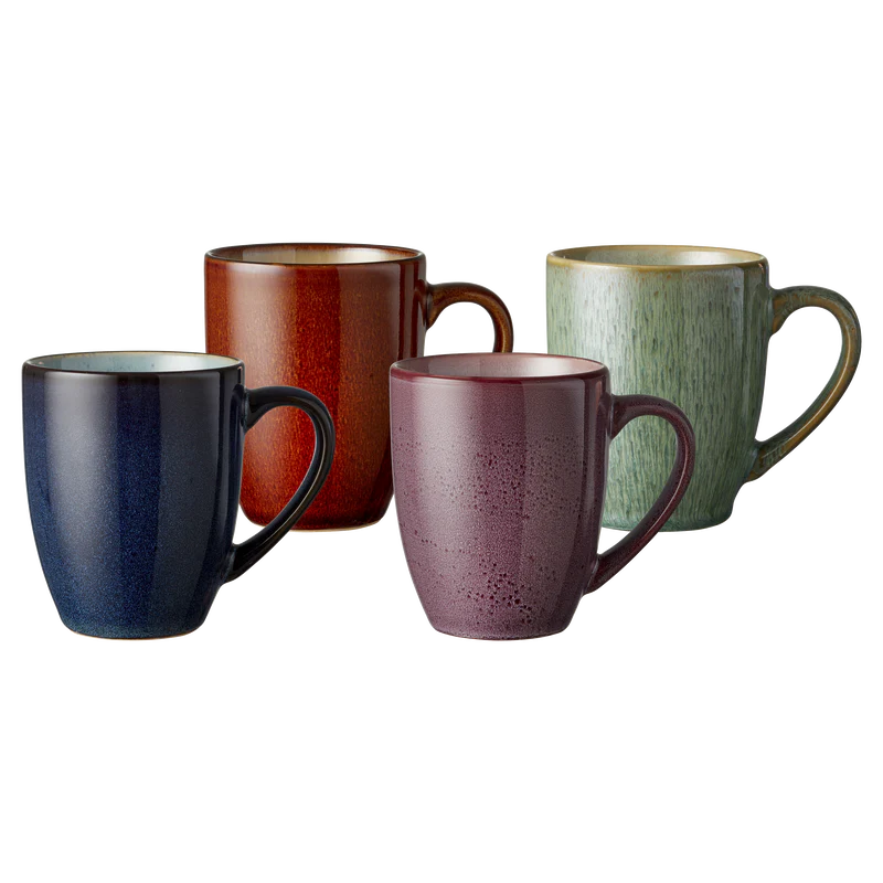 Stoneware Mug 0.3L With Handle Set 4 Pcs - Inhomebuy
