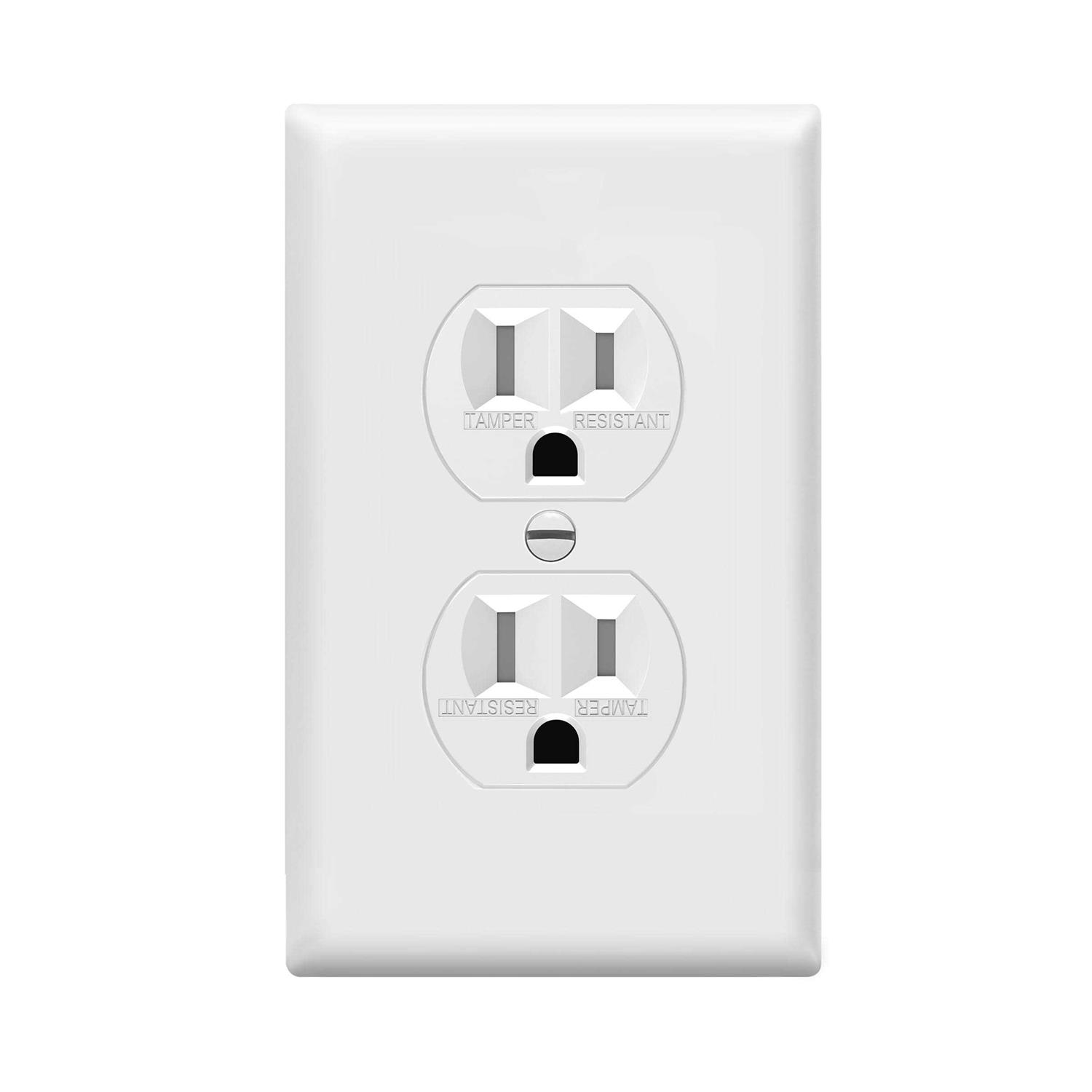 Enerlites Duplex Outlet Receptacle Cover Screwless Wall Plate - Inhomebuy