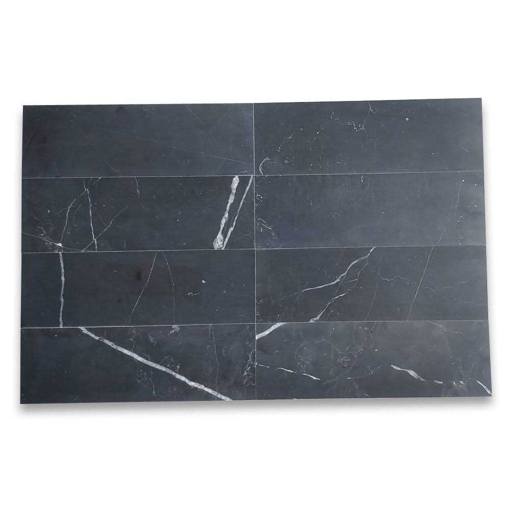 Nero Marquina Black Marble Tile Honed - Inhomebuy