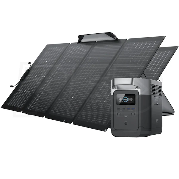 EcoFlow Package - DELTA 1000 Portable Power Station (1008Wh) and 2 x Bifacial Portable Solar Panel (220W) - Inhomebuy