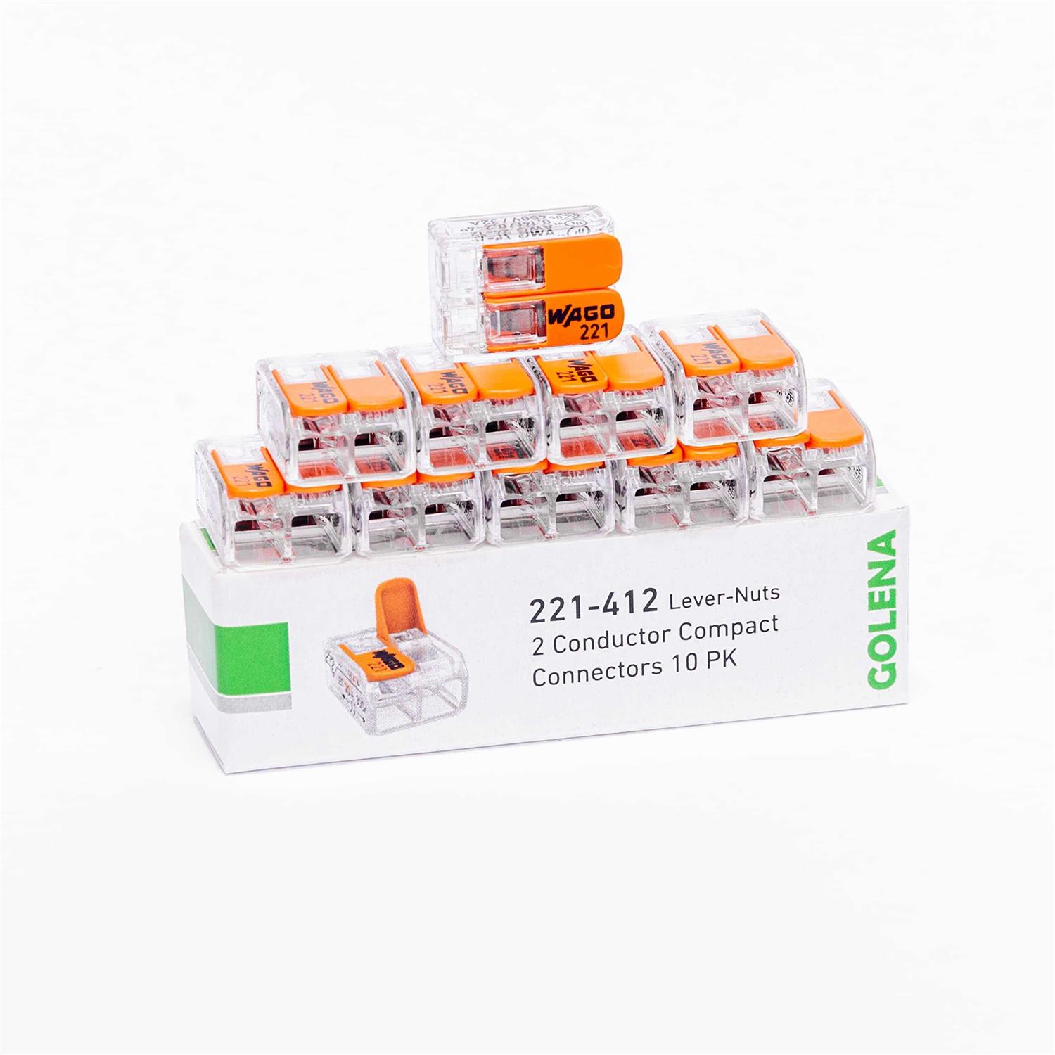 WAGO 221-2401 Lever-Nuts Inline 2 Wire Splicing Connectors - Inhomebuy