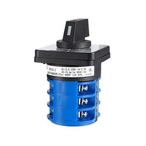 Victorshome Changeover Switch Lw28-32 3 Positions Terminals Universal Rotary Cam Selector Latching Switches 690V 32A - Inhomebuy