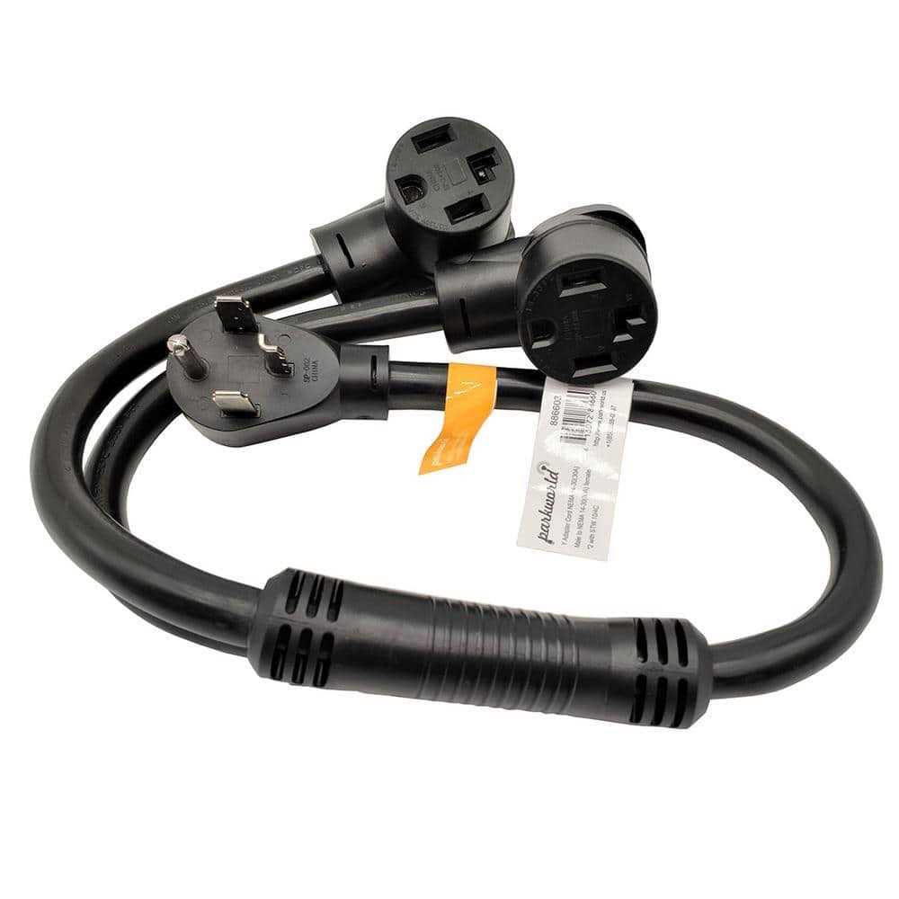 Parkworld 3 ft. 10/4 4-Wire Dryer 30 Amp 4-Prong Y Adapter Cord NEMA 14-30P Plug to 14-30R Receptacle - Inhomebuy