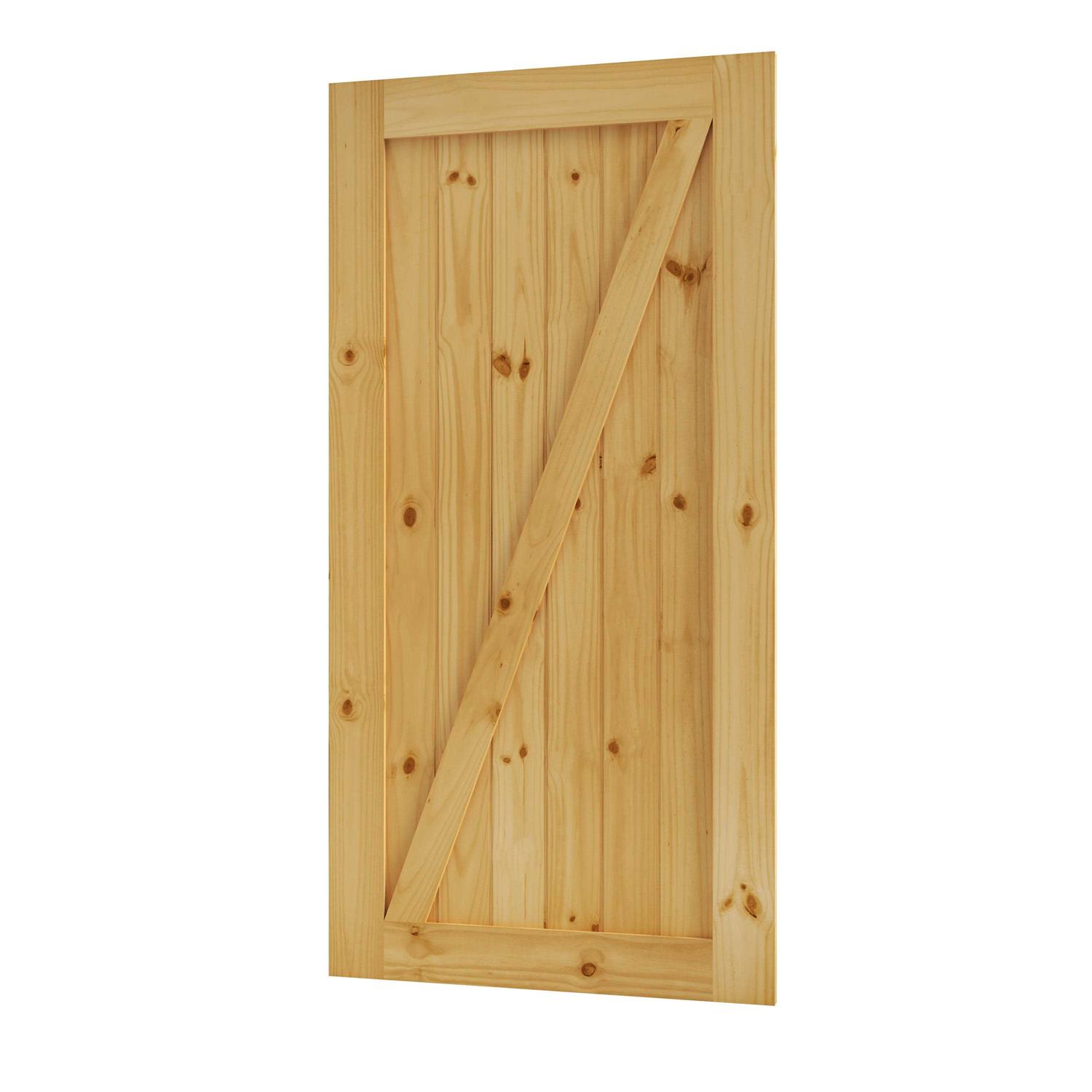 EightDoors Z-Shape Knotty Pine Barn Door Slab - Inhomebuy
