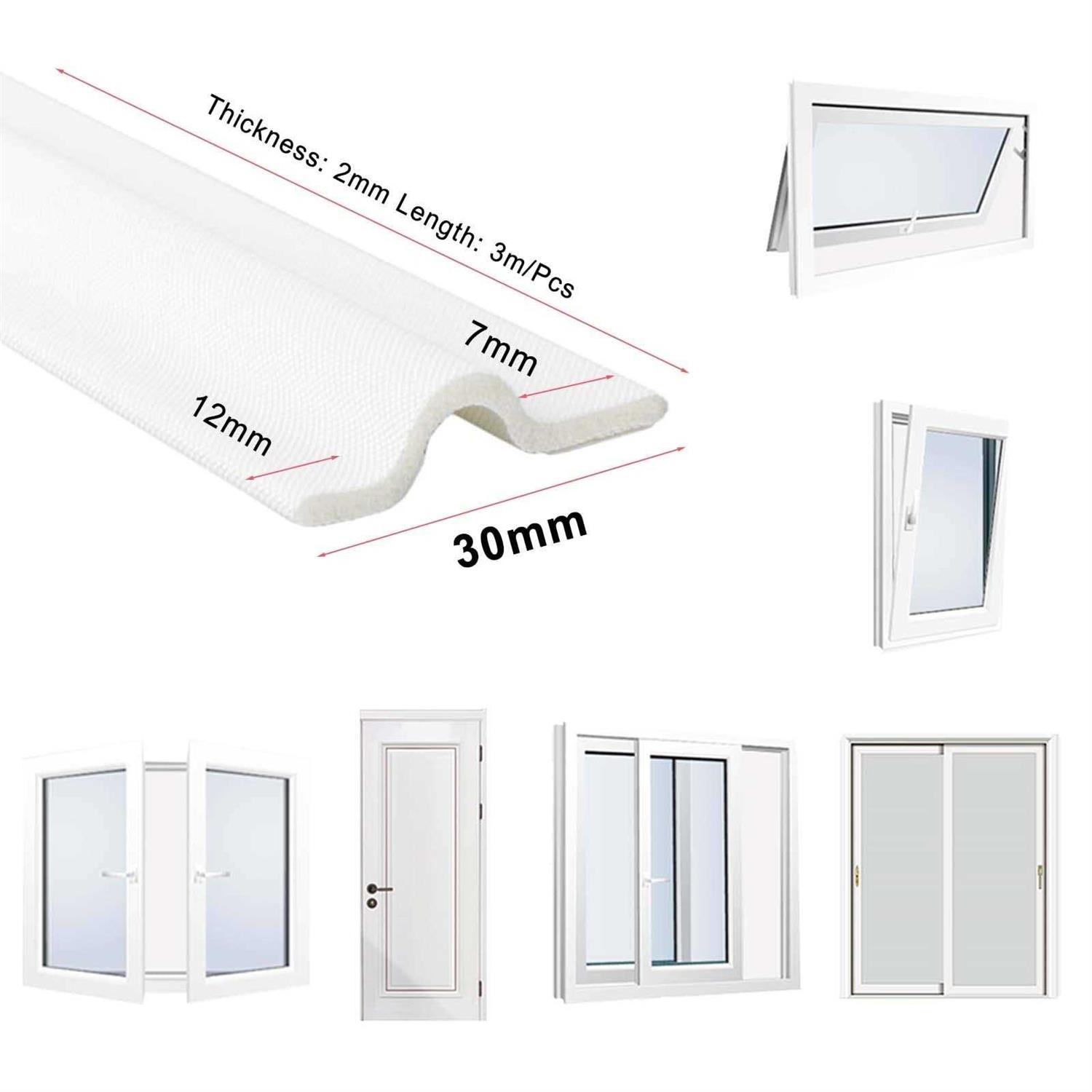 cuysfead 118 Inch Window Draft Stopper Foam Seal Strip Self Adhesive, Window Insulation and Door Side Weather Stripping Soundproof - Inhomebuy