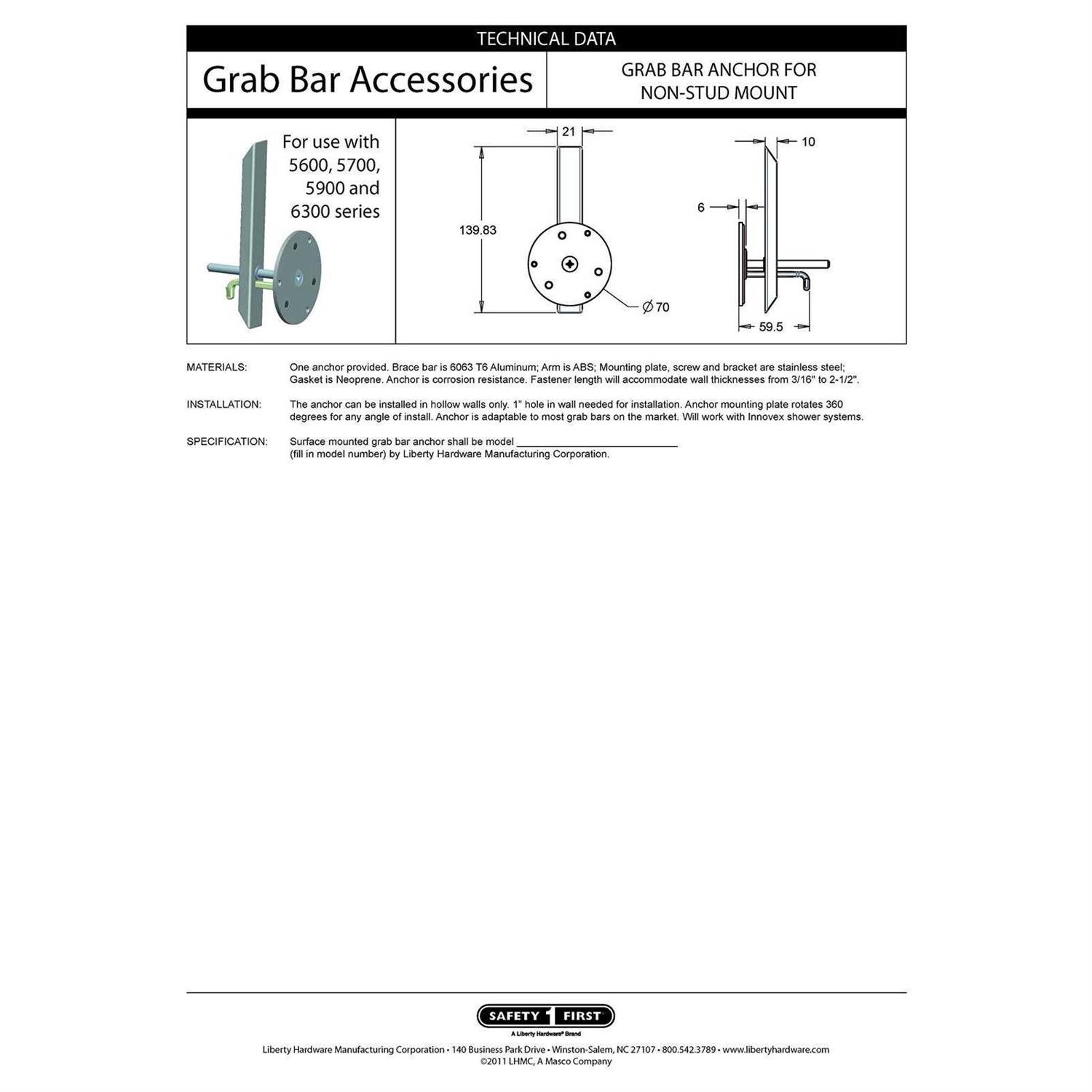 Delta DF548 Grab Bar Anchor - Inhomebuy