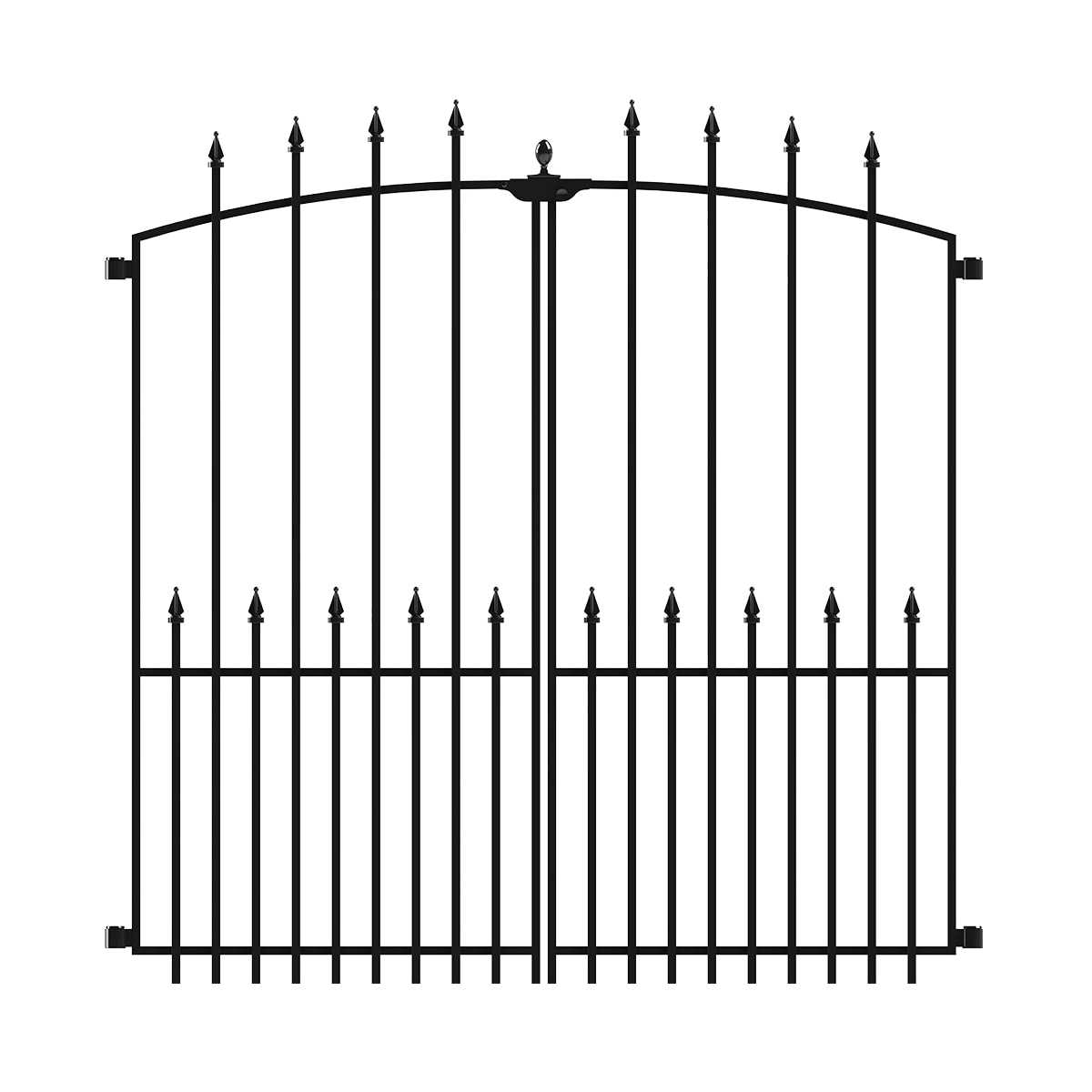 YARDLINK Grand Empire XL 4-ft H x 4-1/2-ft W Black Steel Pressed-point Decorative Fence Panel 504094 - Inhomebuy