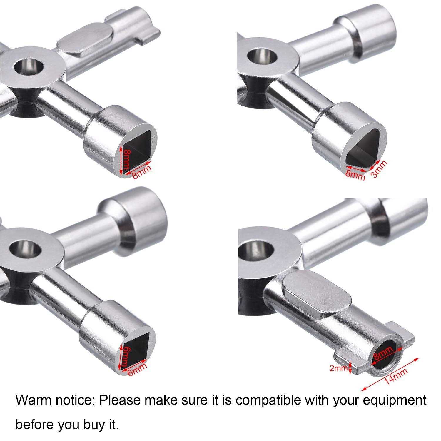 Willbond 4-way multi-functional utilities key for electric water gas meter box cupboard cabinet opening key - Inhomebuy