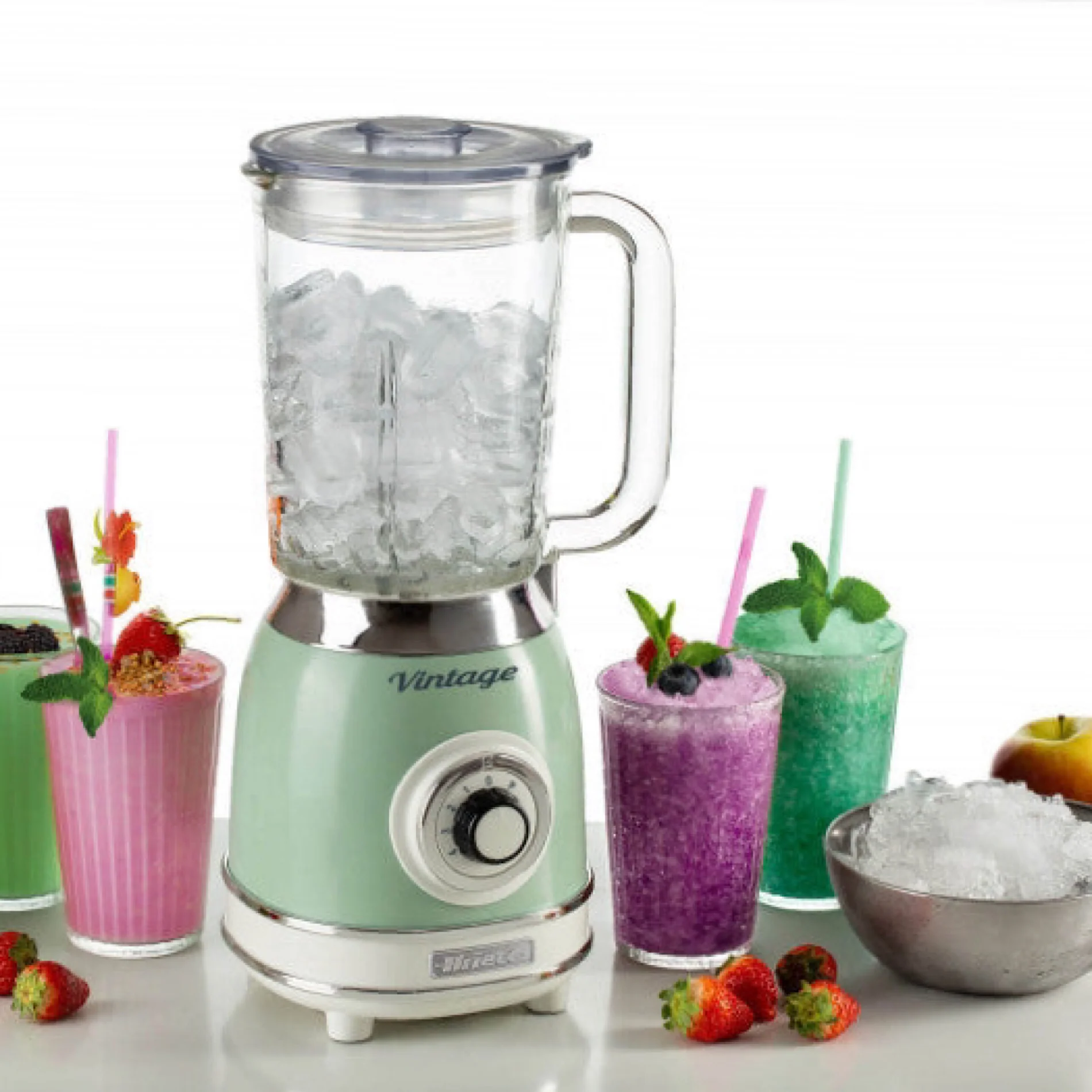 Vintage Blender With Glass Cup Green 1000W - Inhomebuy