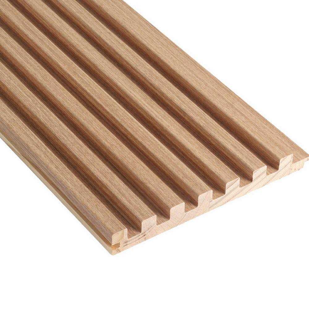 Ejoy 106 in. x 6 in x 0.5 in. Solid Wood Wall 7 Grid Cladding Siding Board - Inhomebuy