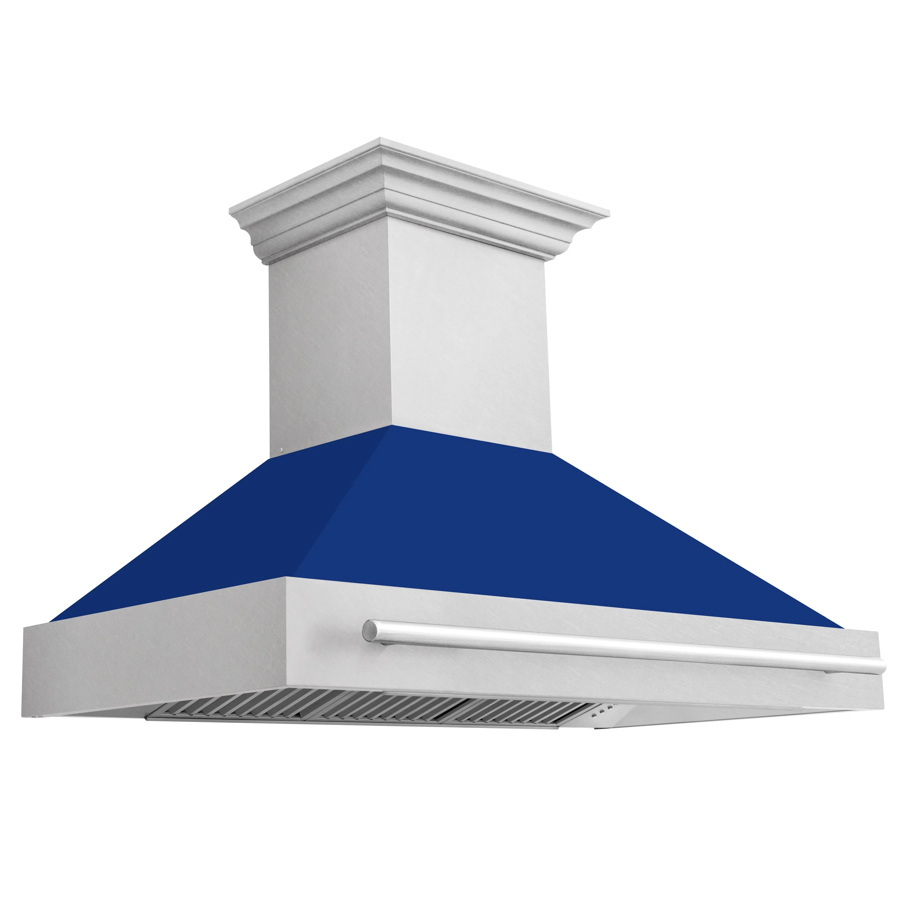 ZLINE 48 In. DuraSnow® Stainless Steel Range Hood with Blue Gloss Shell, 8654SNX-BG48 - Inhomebuy