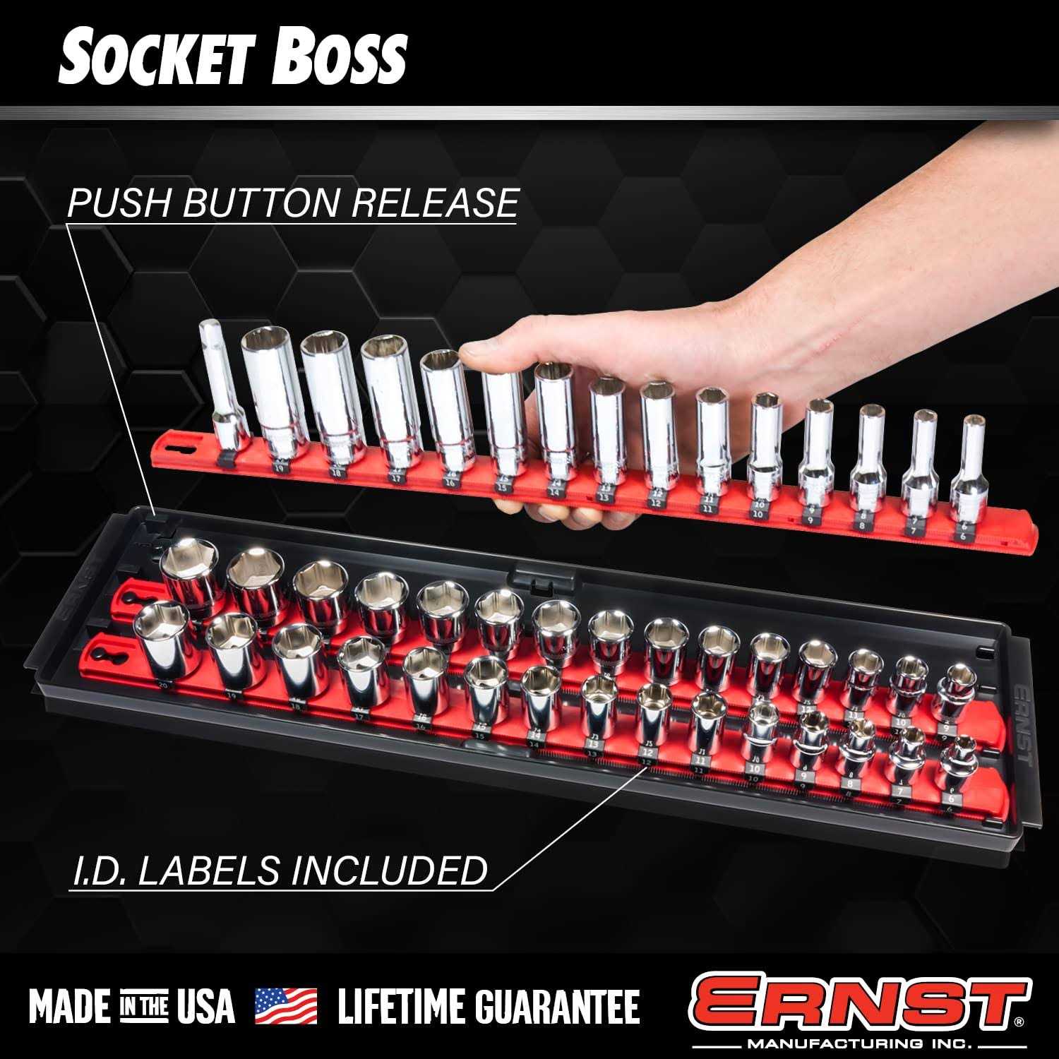 Ernst Socket Boss 2 Rail Socket Tray - Inhomebuy