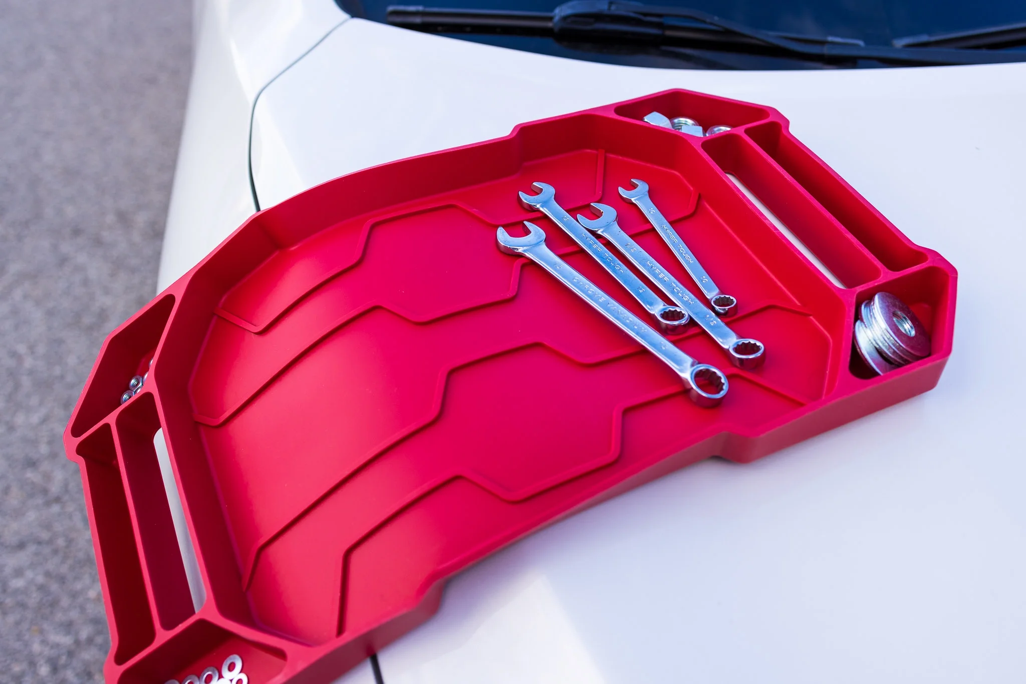 Hyper Tough 3-Piece Silicone Tool Organizer Tray, Flexible, Red, Automotive Use, New - Inhomebuy