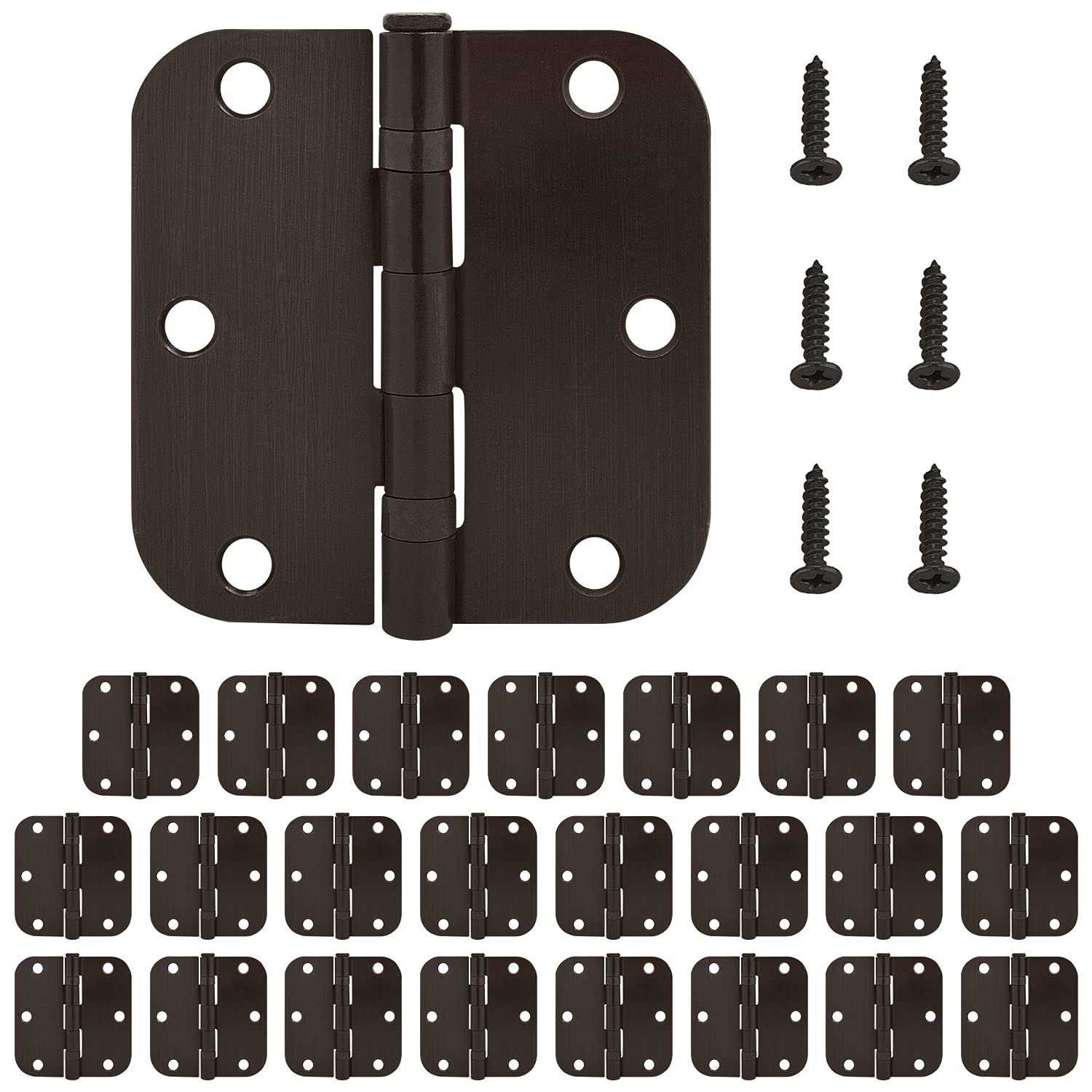 Nuk3y Residential 3 1/2 x 3 1/2 Ball Bearing Door Hinge 5/8 Radius - Inhomebuy