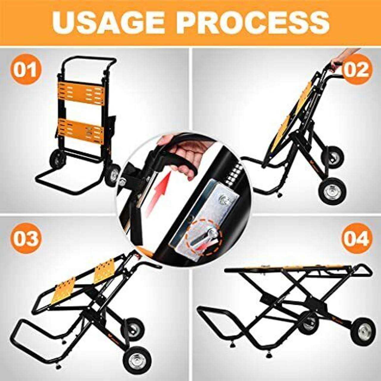 WORKESS 4 in 1 Roller Stand Stable 440 Lbs Load Capacity with Saw Horses - Inhomebuy